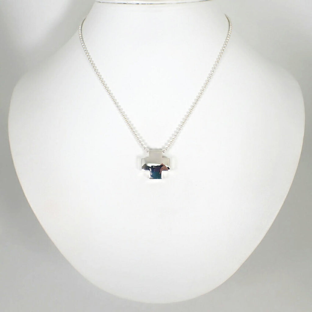 Roman Cross Pendant Necklace Sterling Silver
