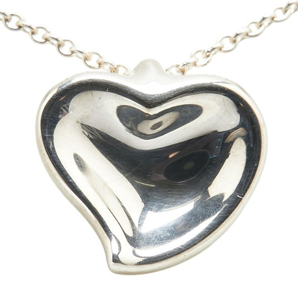 Full Heart Pendant Necklace Sterling Silver