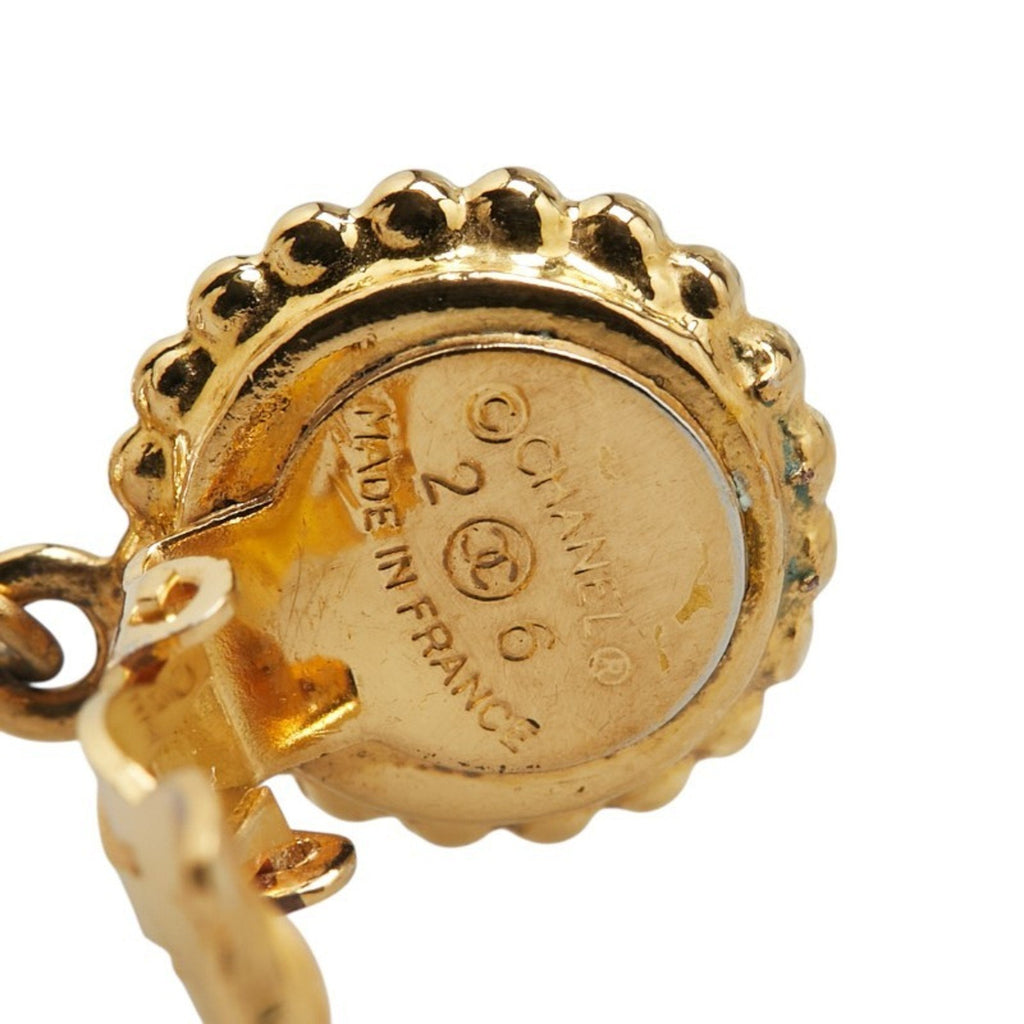 Earrings Pearl Gold-Tone Metal