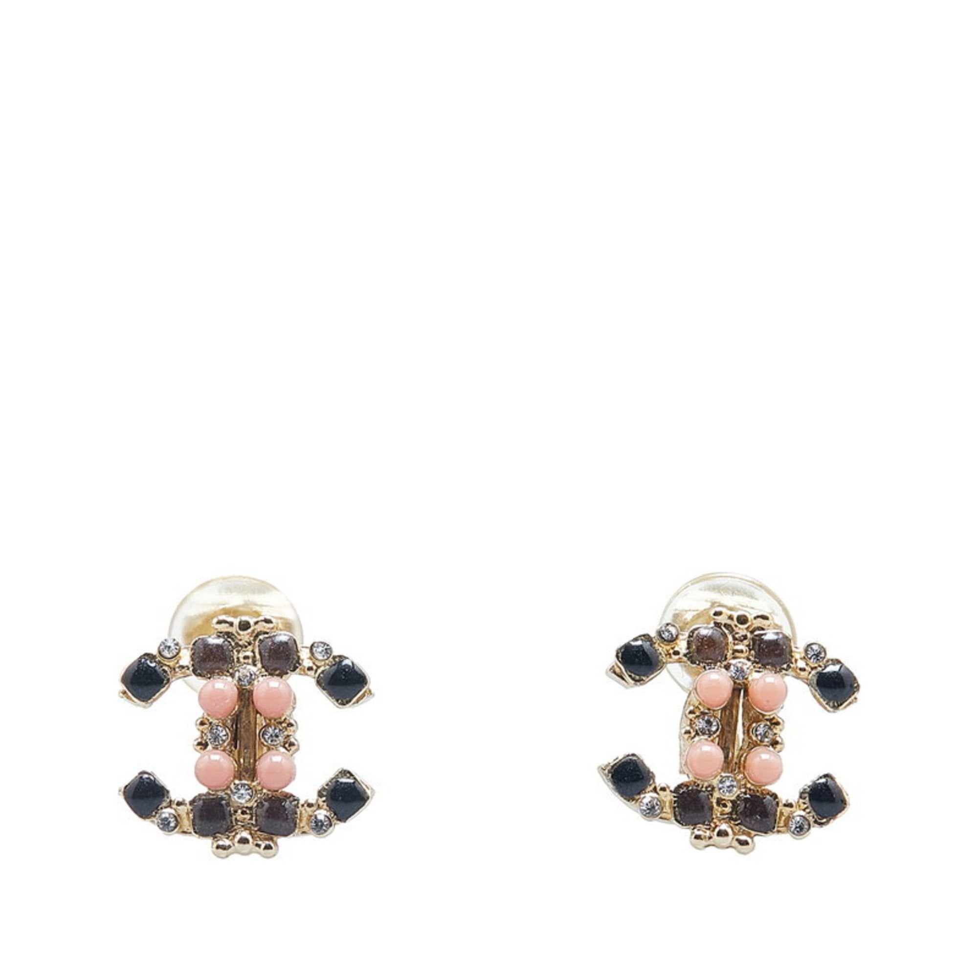 CC Logo Clip-On Earrings Metal Gold-Tone Metal