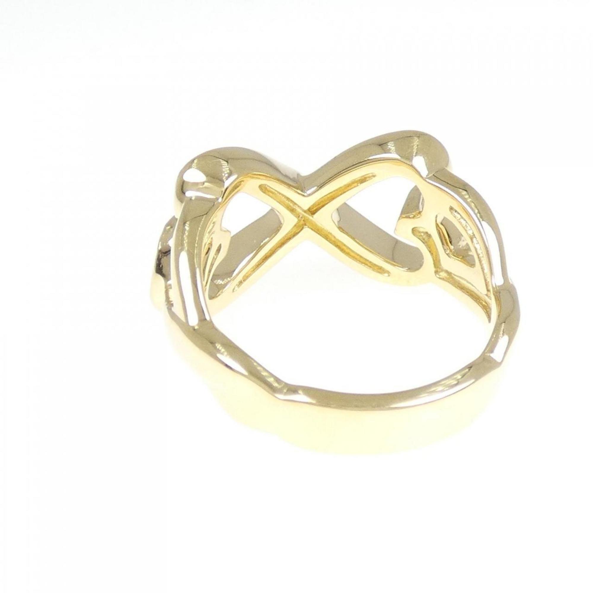 Double Loving Heart Band Ring 18K Yellow Gold