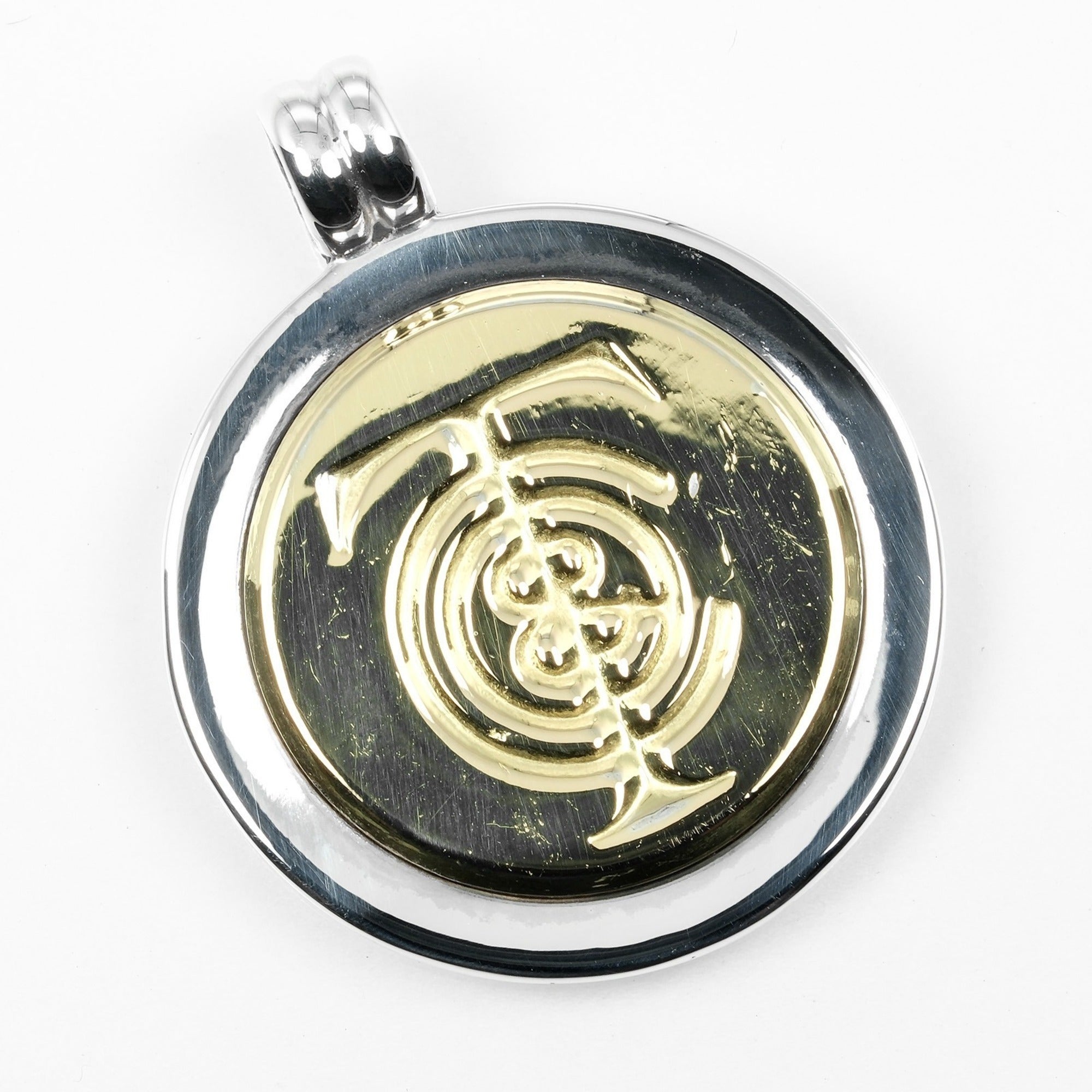 Pendant Necklace Sterling Silver and 18K Yellow Gold