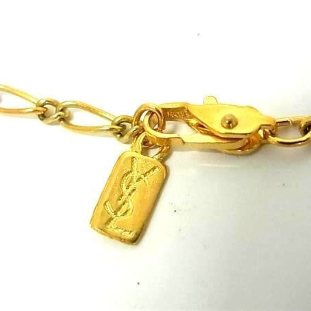 Pendant Necklace Gold Metal with Rhinestone