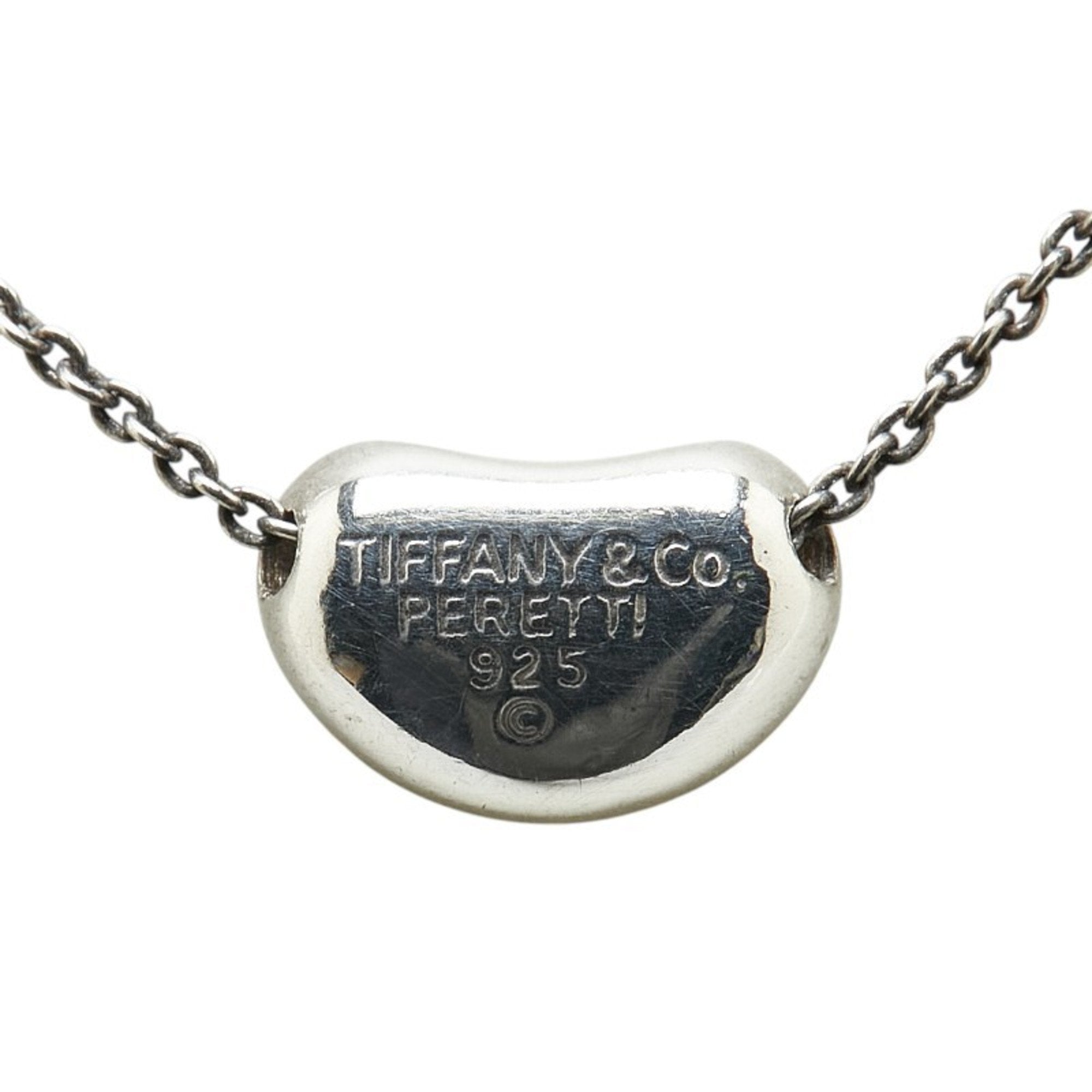 Bean Pendant Necklace Sterling Silver 7.8mm