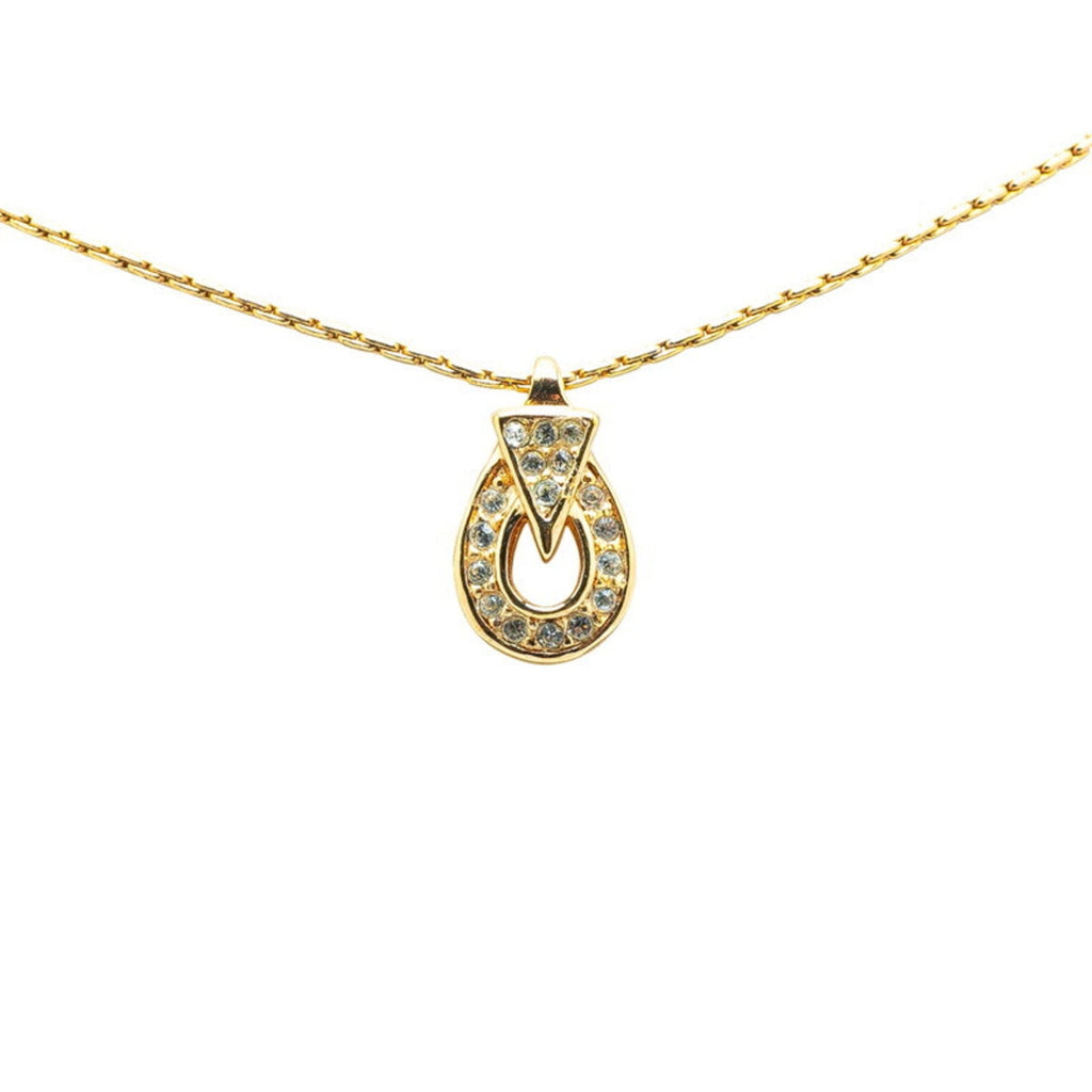 Pendant Necklace Gold with Rhinestone