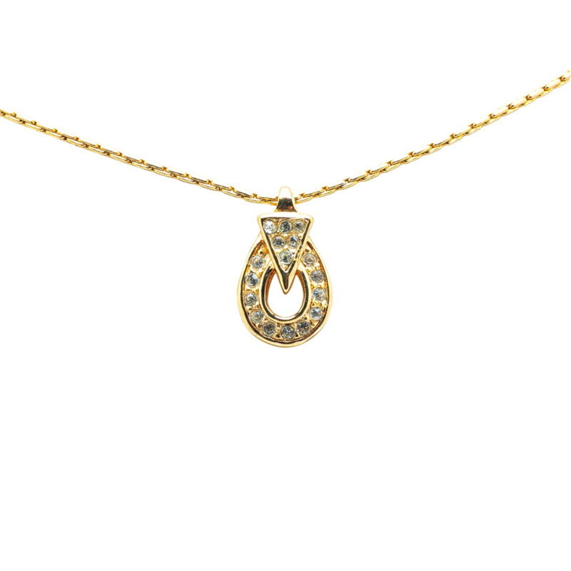 Pendant Necklace Gold with Rhinestone