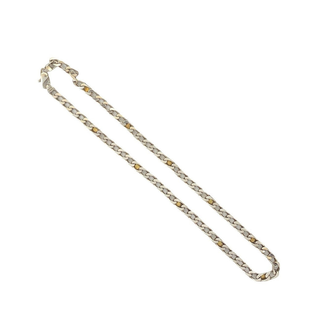Figaro Chain Pendant Necklace Sterling Silver