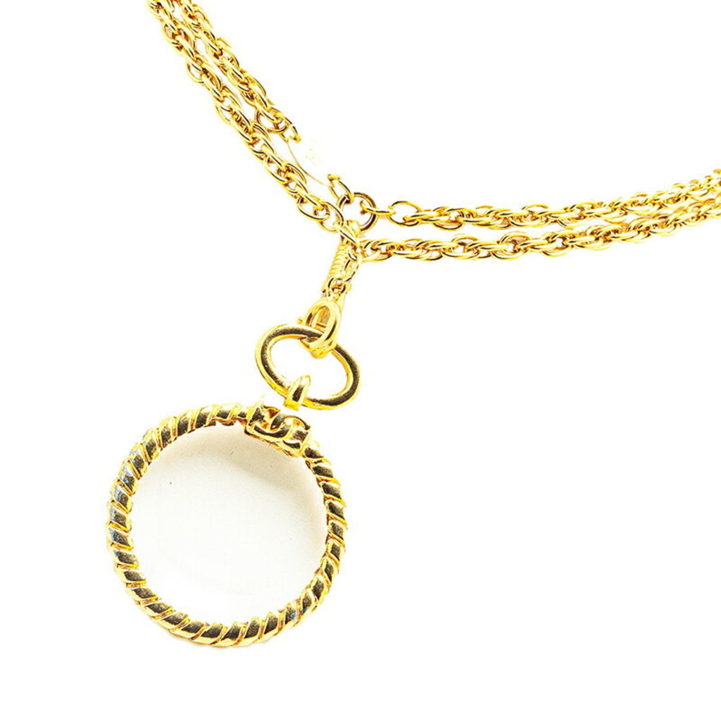 CC Logo Round Pendant Necklace Metal