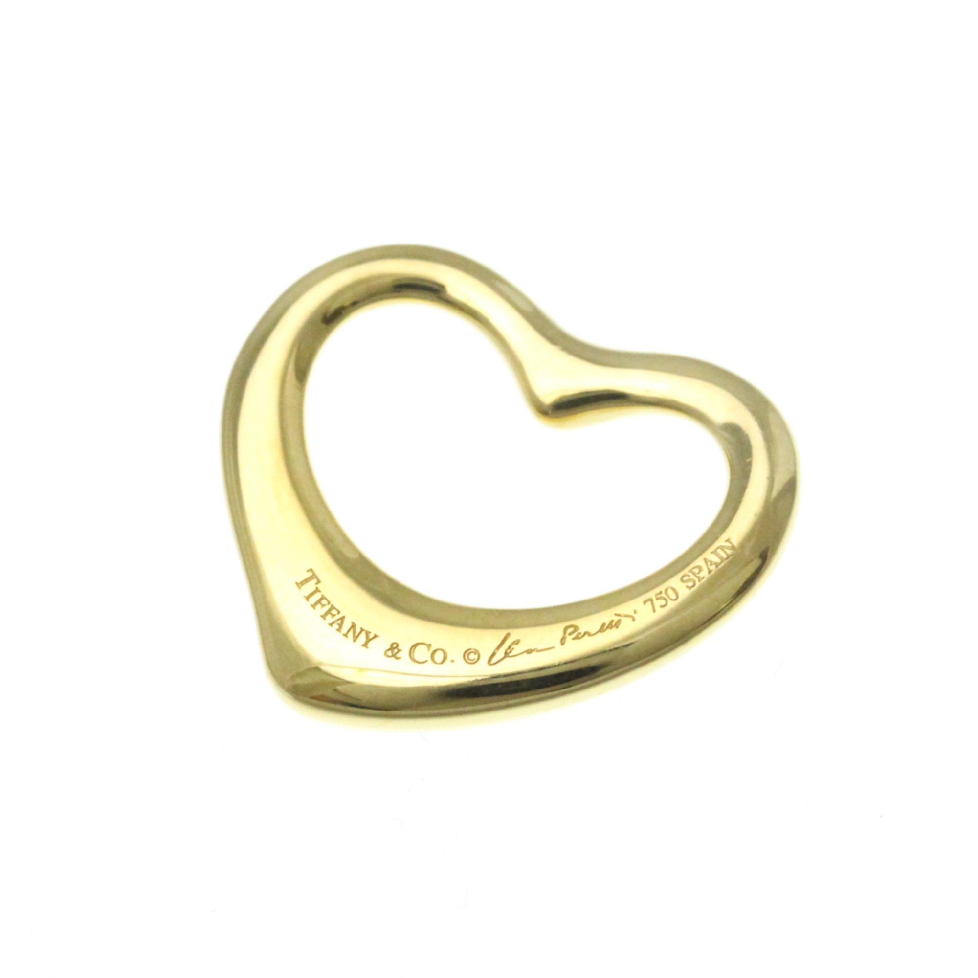 Open Heart Pendant Necklace 18K Yellow Gold 21.5mm