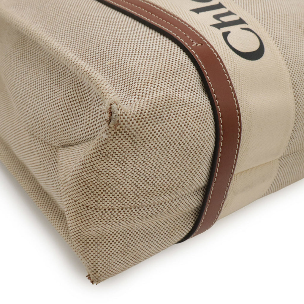 Woody Tote Canvas with Leather Medium