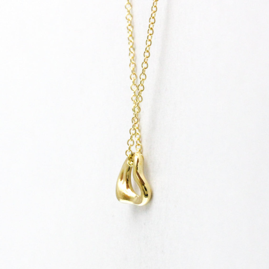 Open Heart Pendant Necklace 18K Yellow Gold 7mm