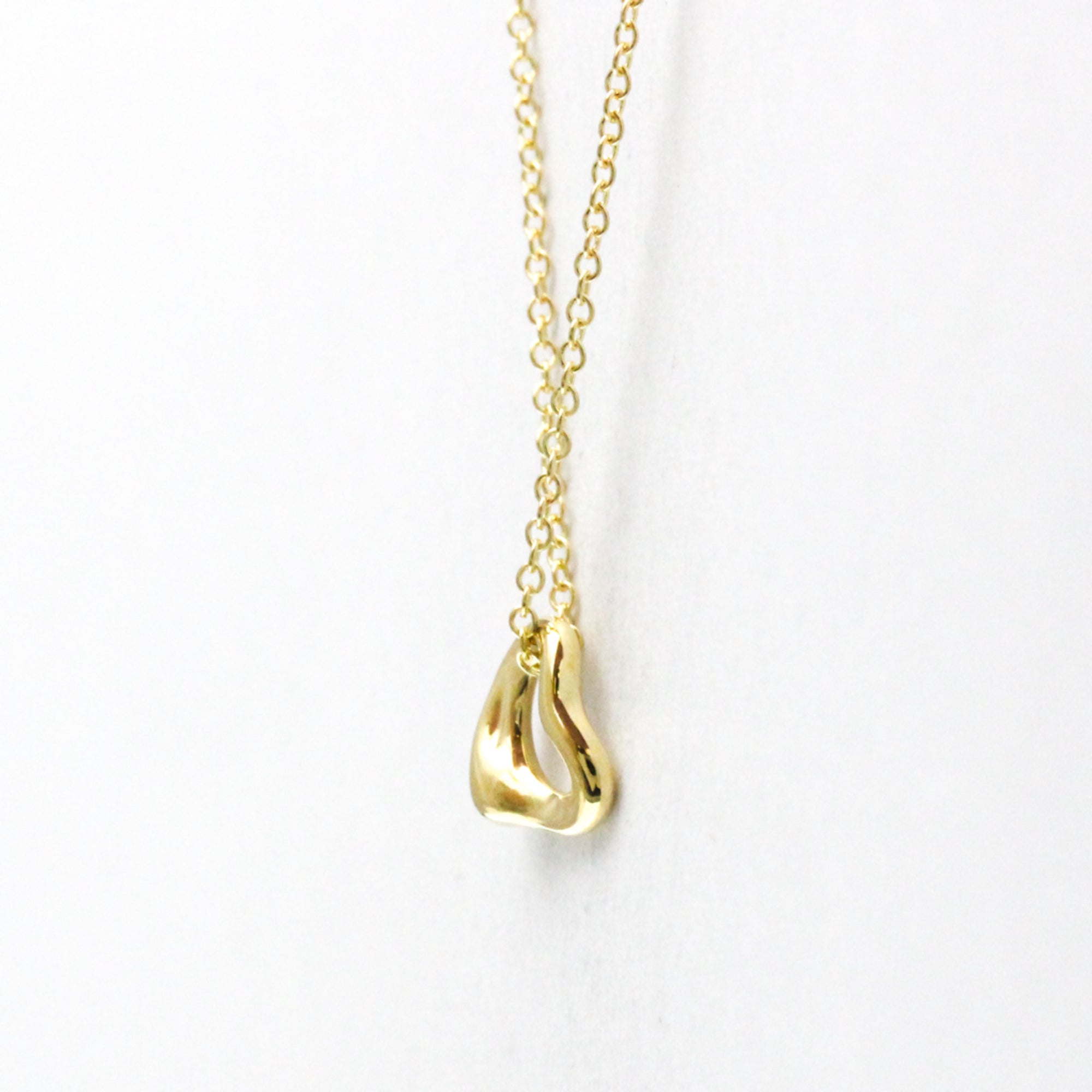 Open Heart Pendant Necklace 18K Yellow Gold 7mm