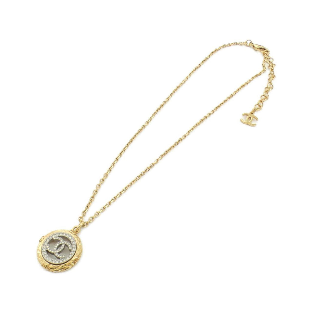 Pendant Necklace Metal Gold and Silver with Crystal