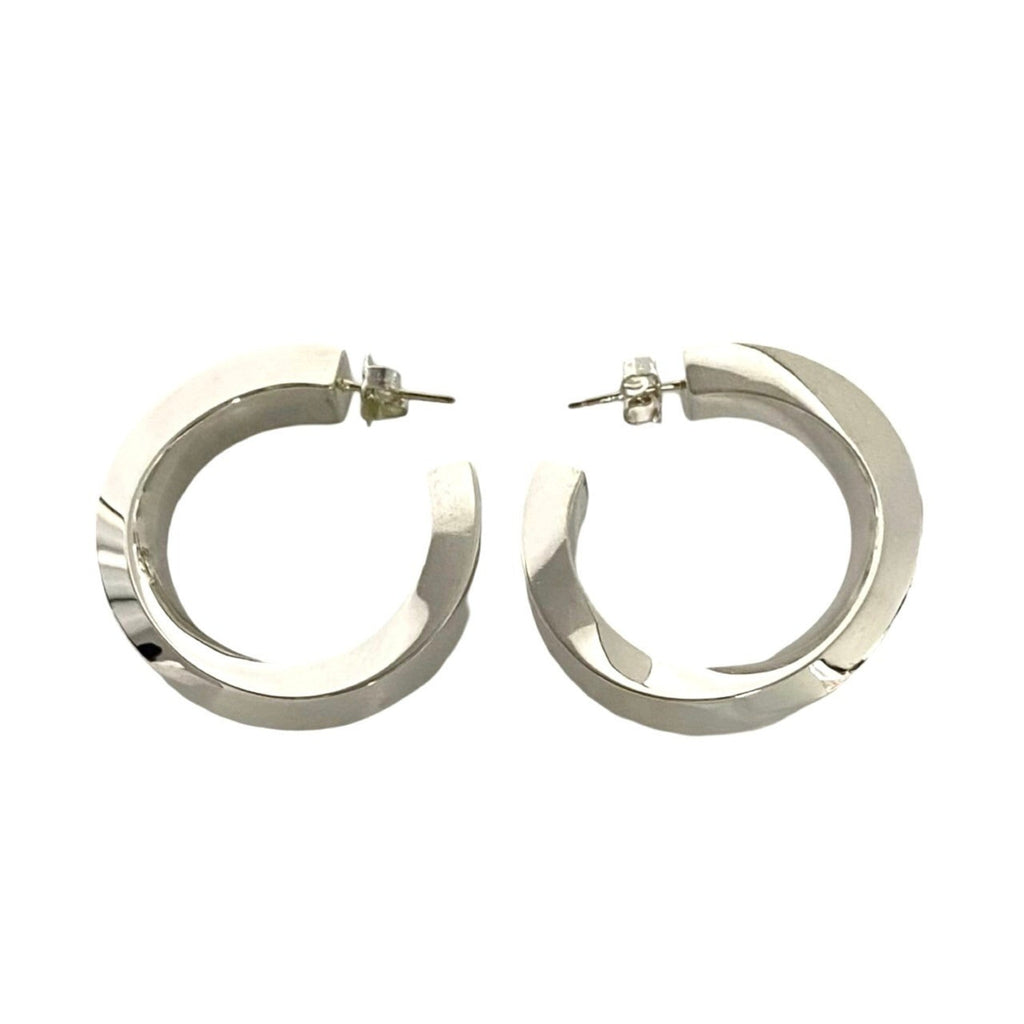 Earrings Logo Hoop Sterling Silver