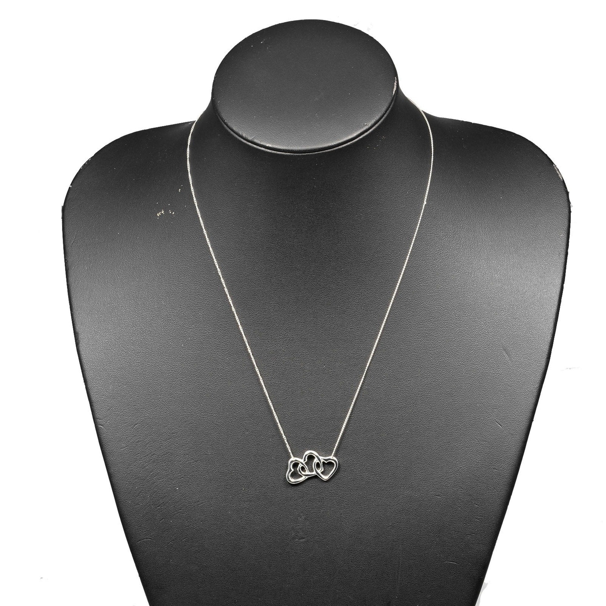 Triple Heart Pendant Necklace Sterling Silver