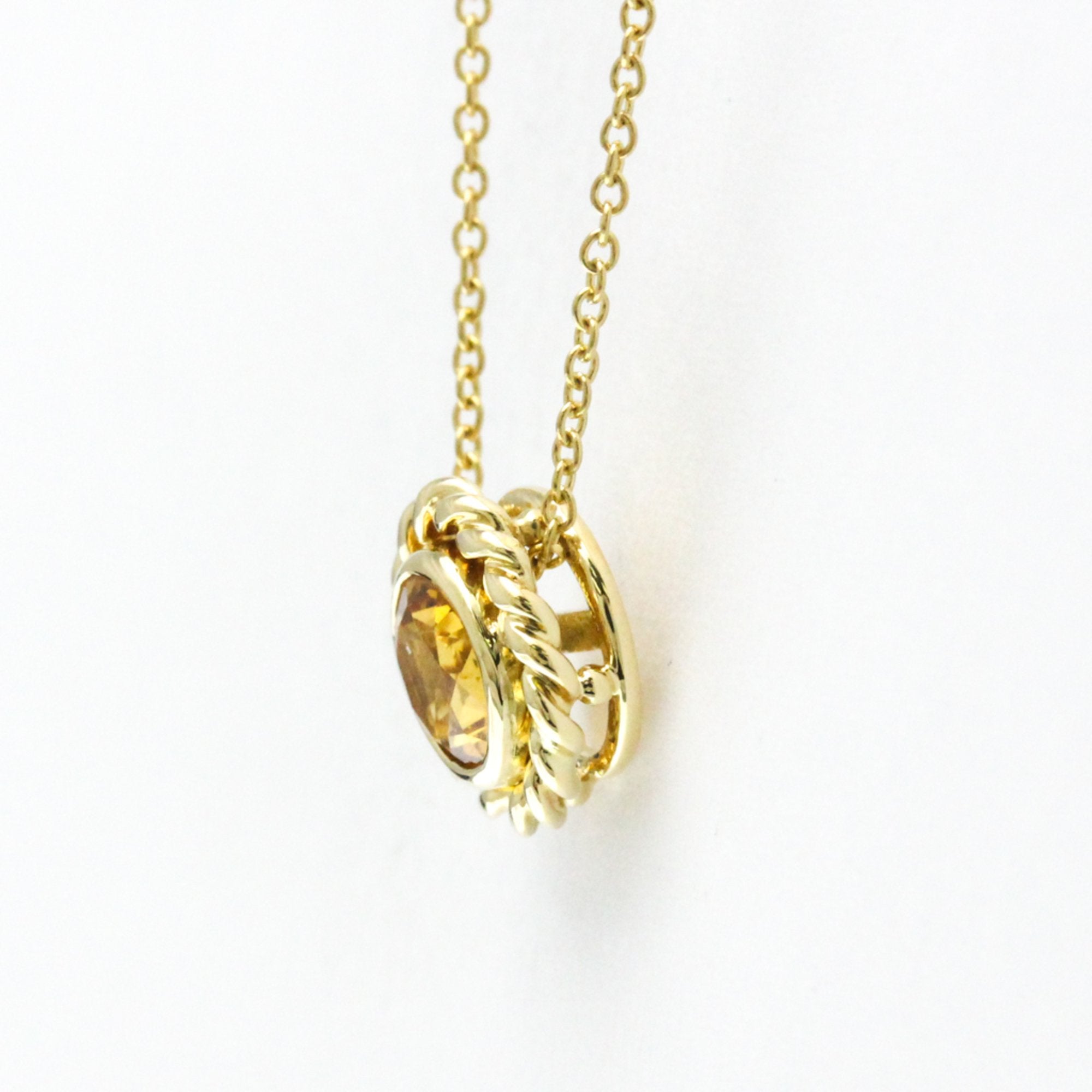 Pendant Necklace 18K Yellow Gold with Citrine