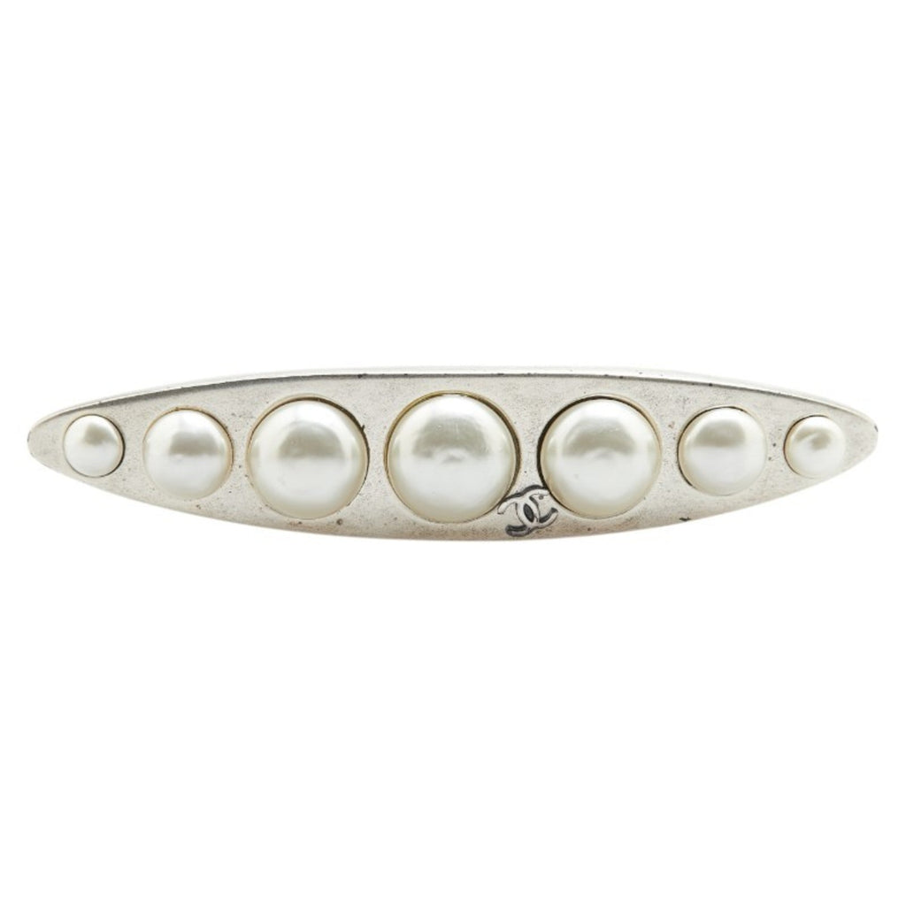 CC Logo Brooch Silver-Tone Metal