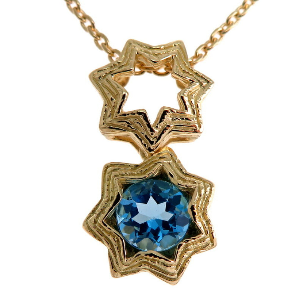 Pendant Necklace 18K Yellow Gold With Topaz