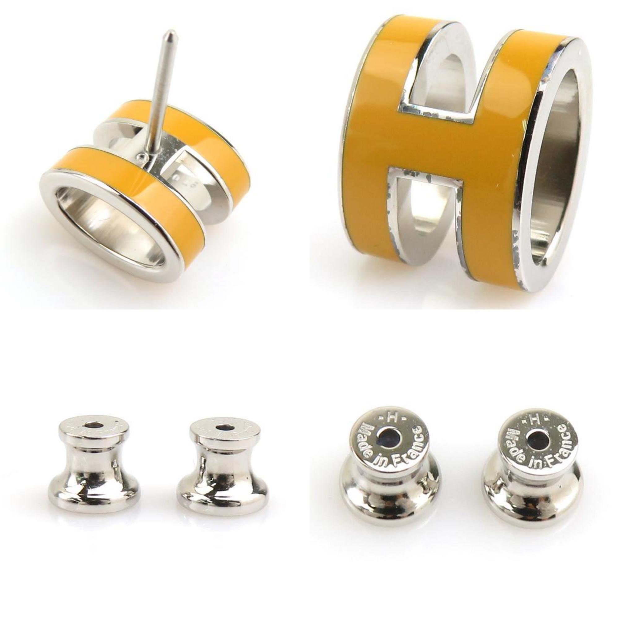 Pop H Earrings Enamel Silver-Tone Metal