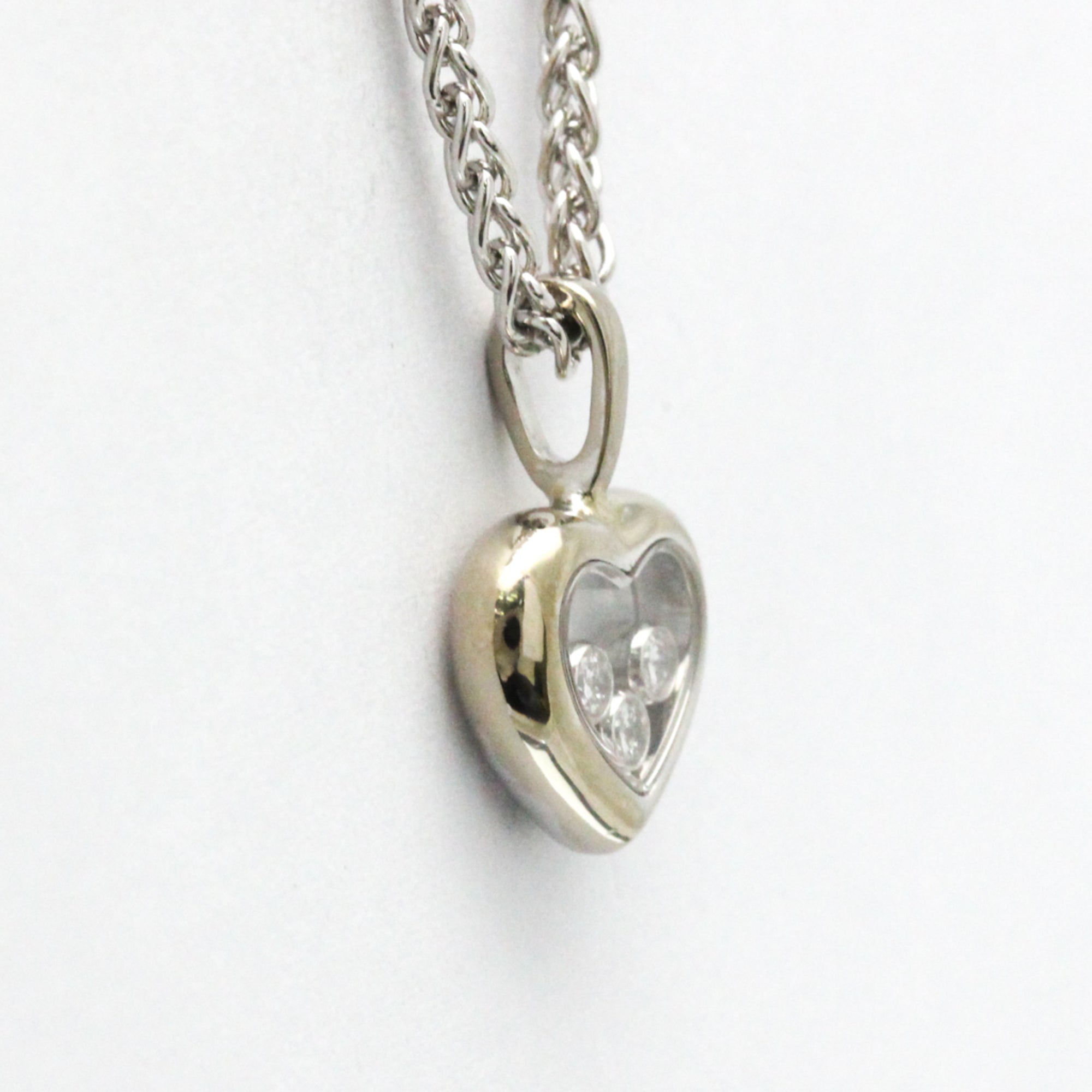 Heart Pendant Necklace 18K White Gold with Diamond