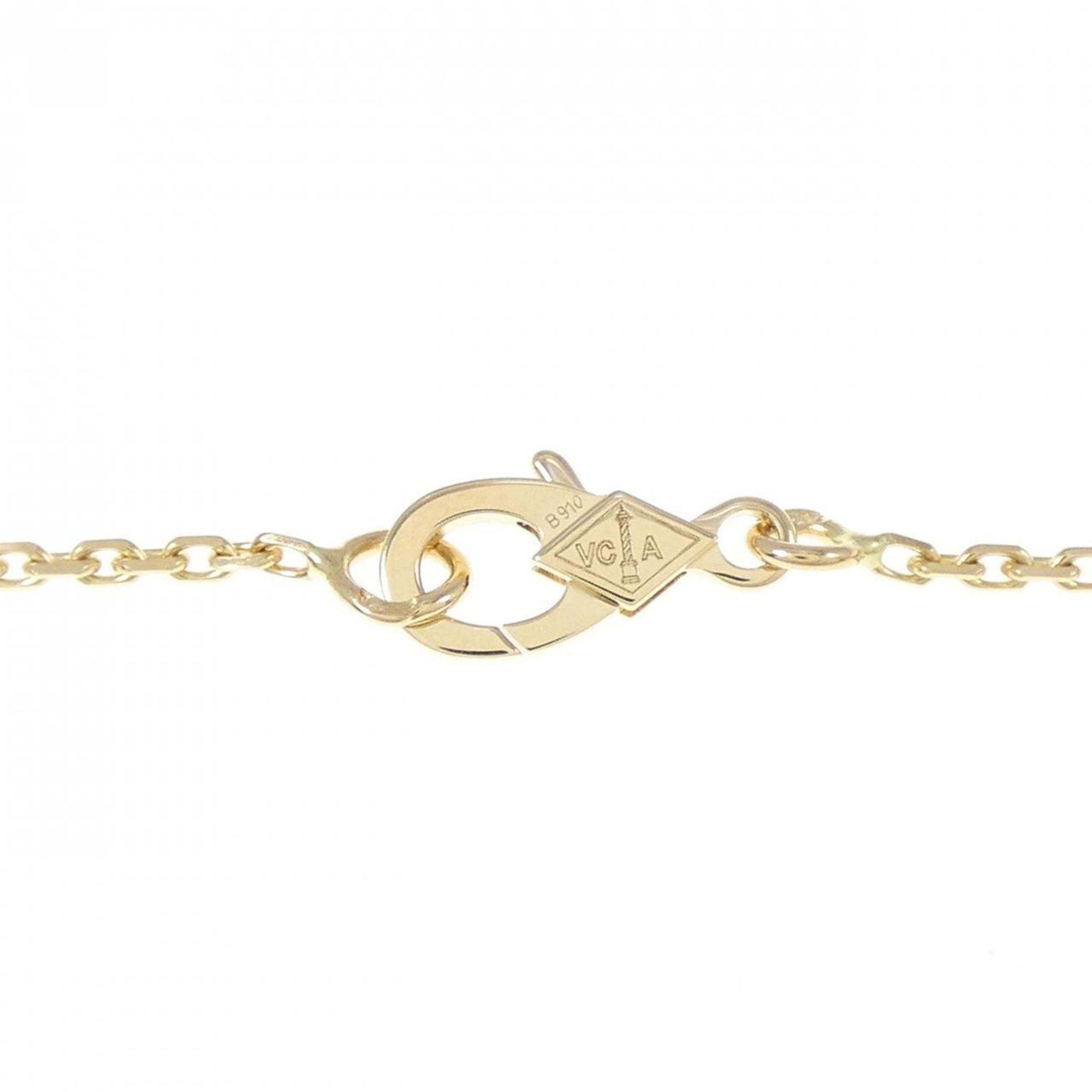 Vintage Alhambra Pendant Necklace 18K Yellow Gold and Onyx