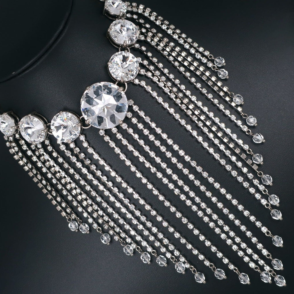 Pendant Necklace Sterling Silver with Crystal
