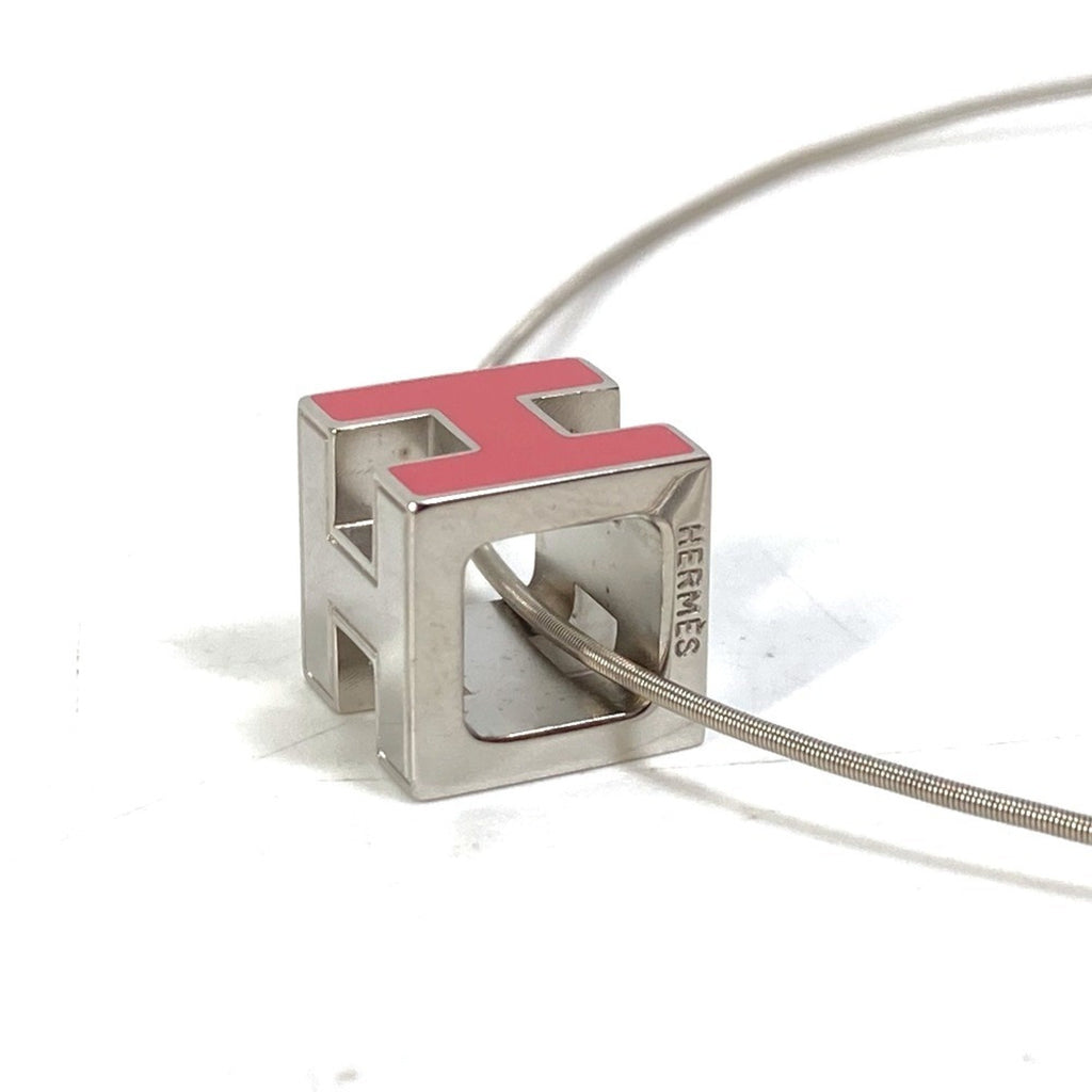 Cage D'H Pendant Necklace Metal Pink and Silver