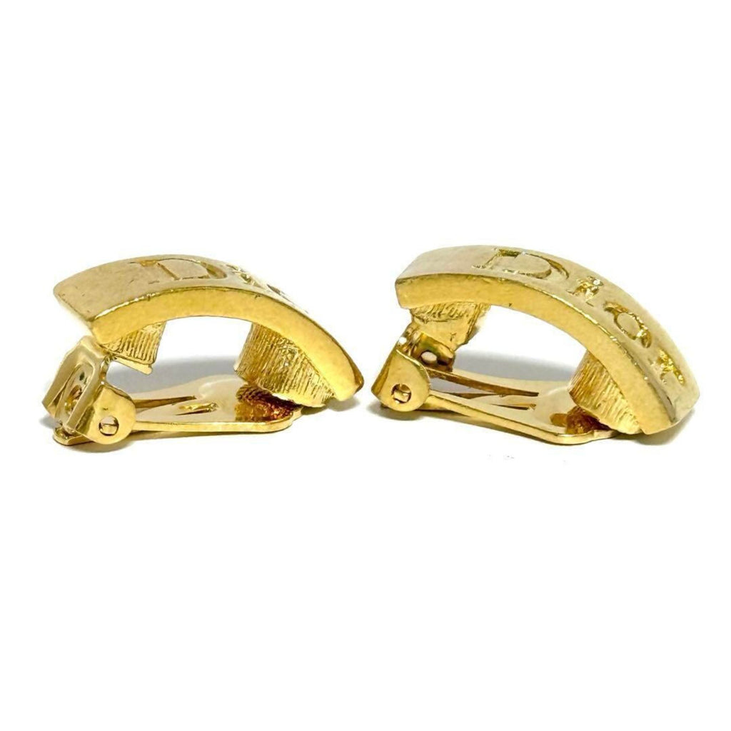 Earrings Logo Gold-Tone Metal