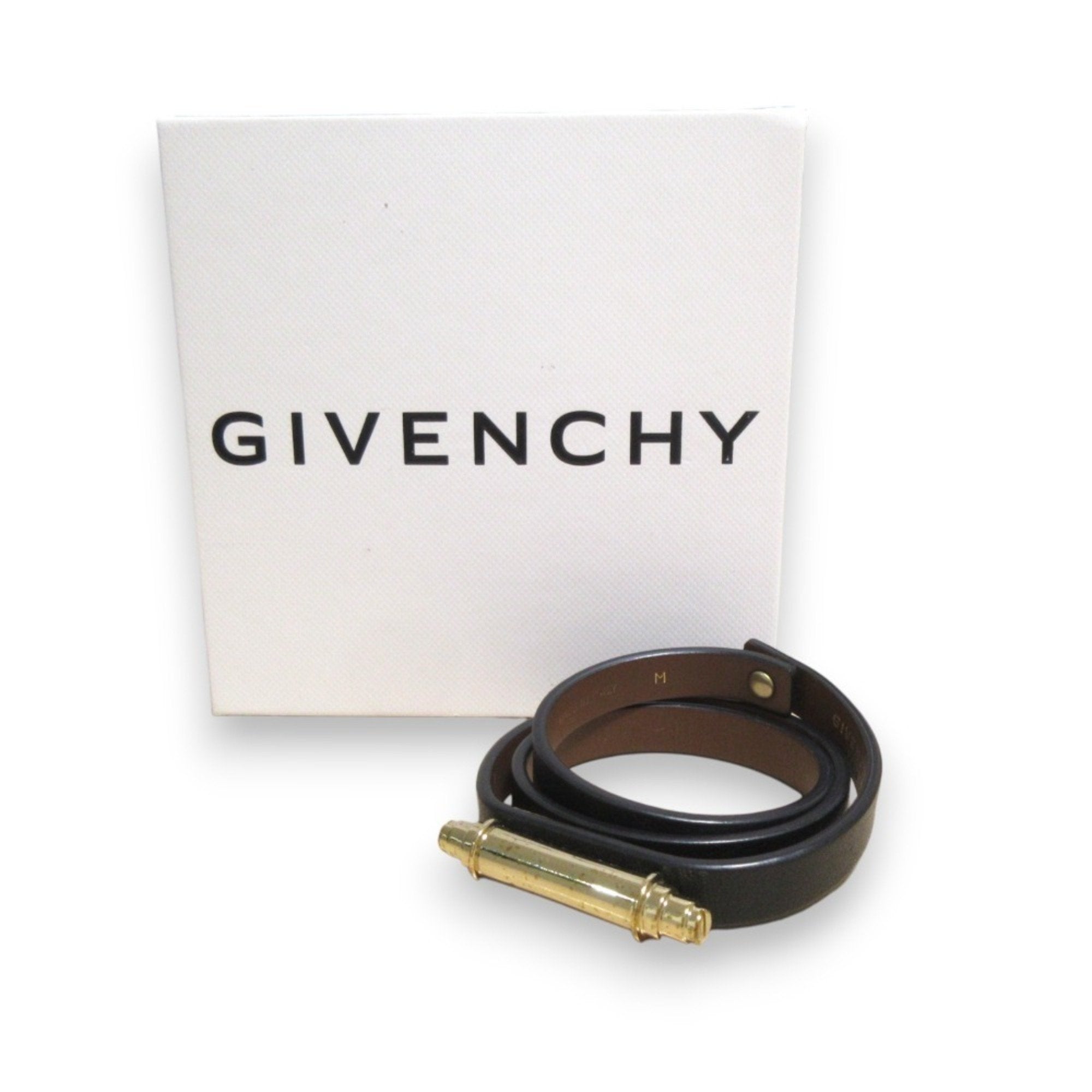 Bracelet Leather Black and Gold Medium