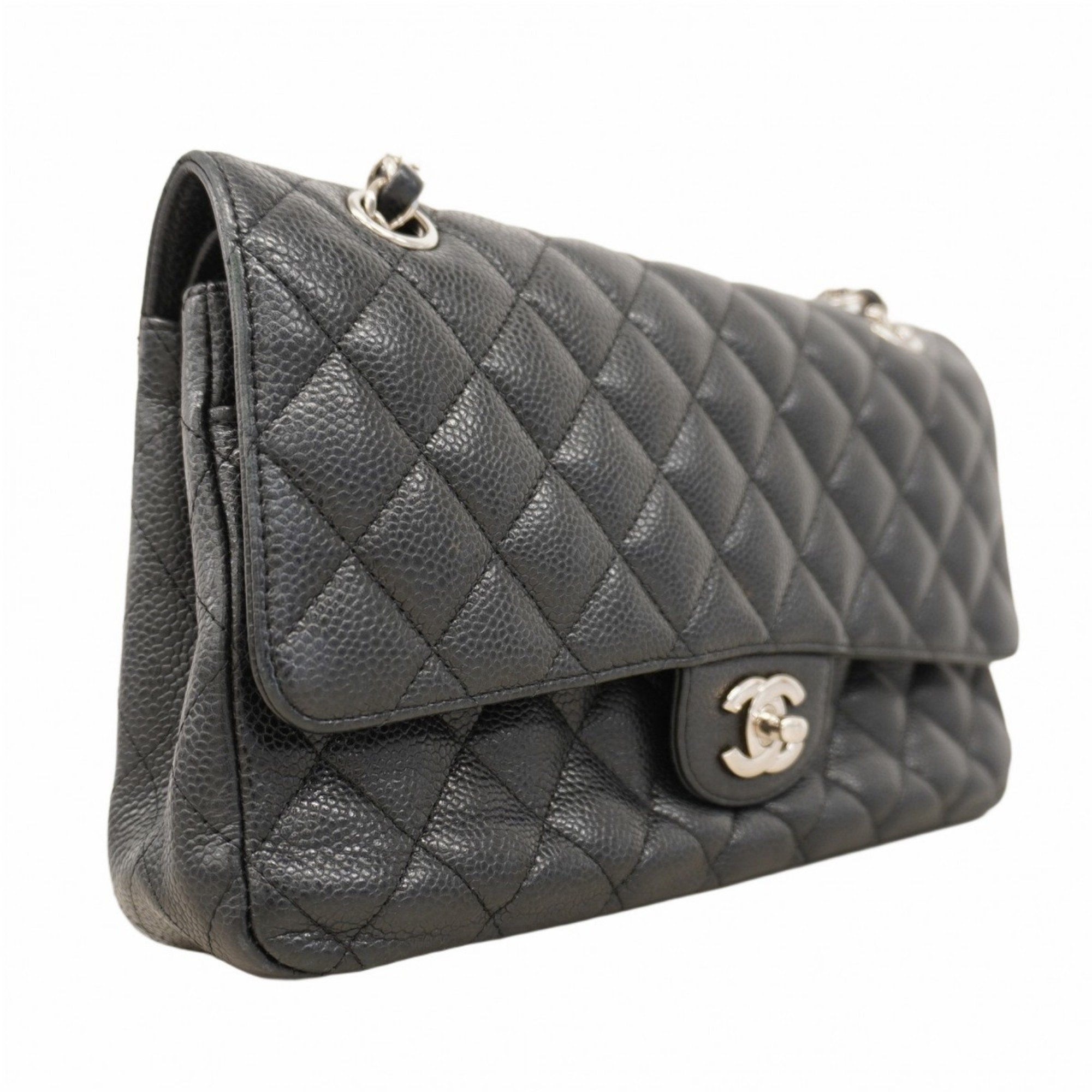 Classic Double Flap Bag Quilted Caviar Medium