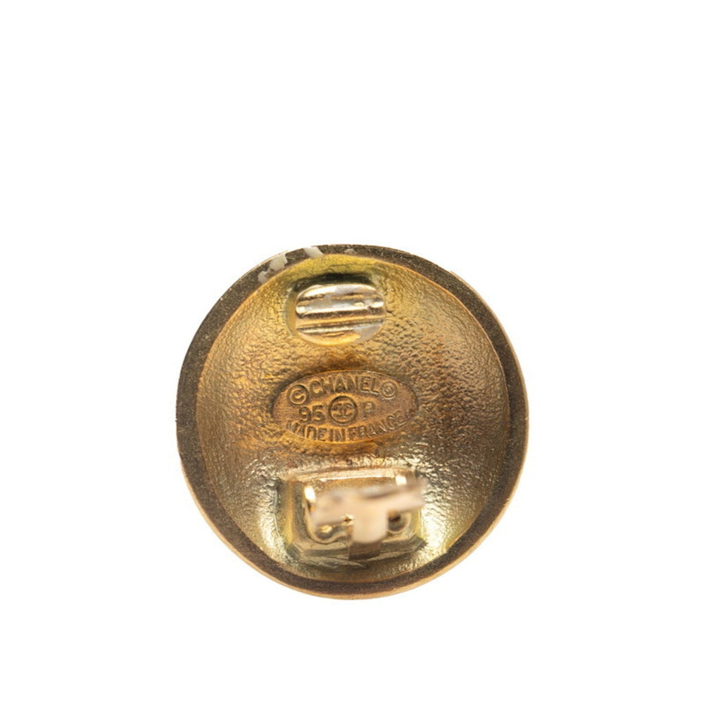 CC Logo Clip-On Earrings Metal Gold-Tone Metal