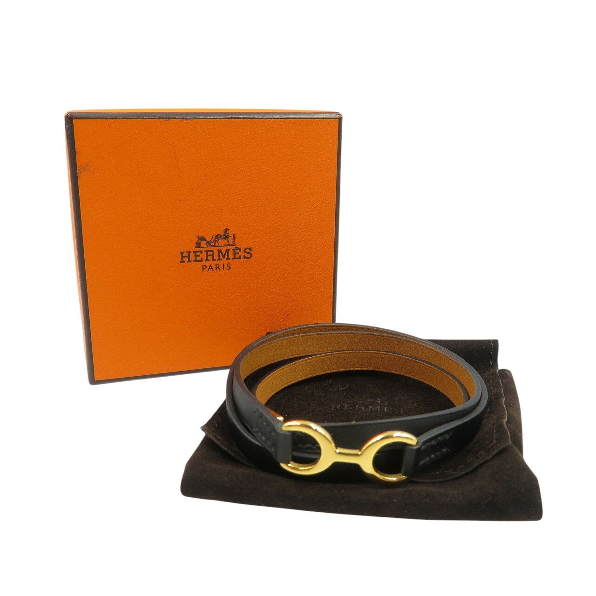 Leather and Gold Necklace O Stamped Black