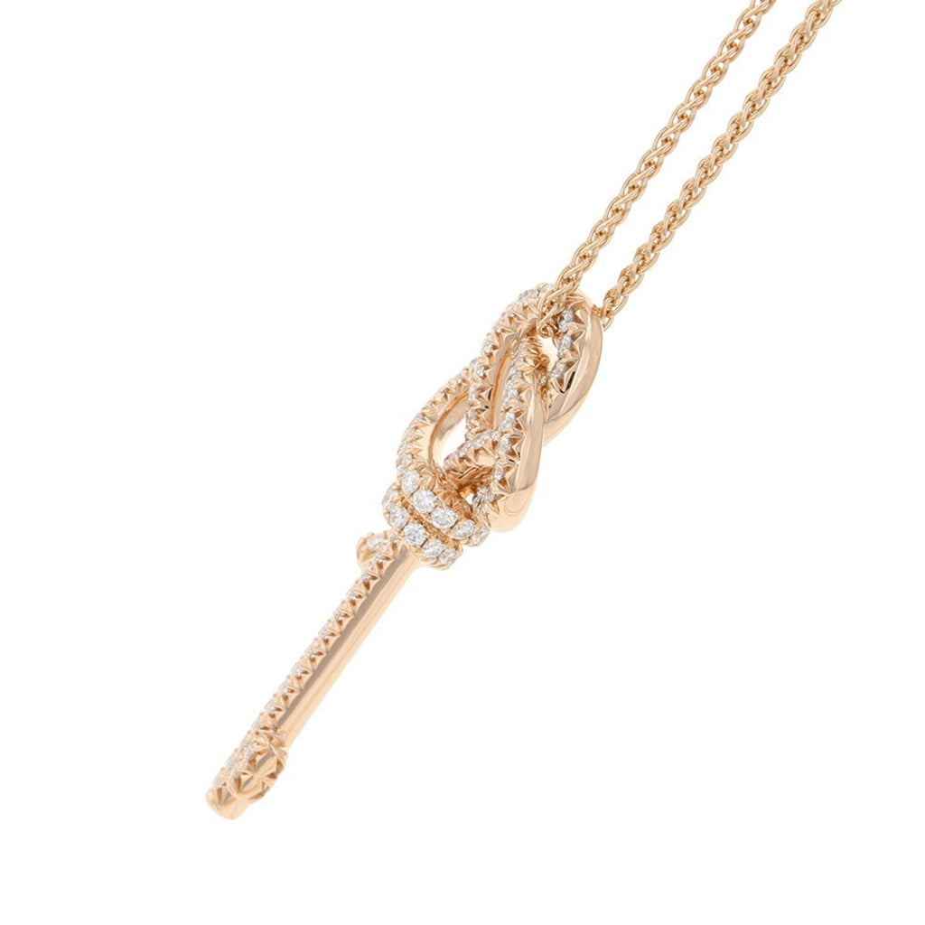 Knot Pendant Necklace 18K Rose Gold Large with Diamond