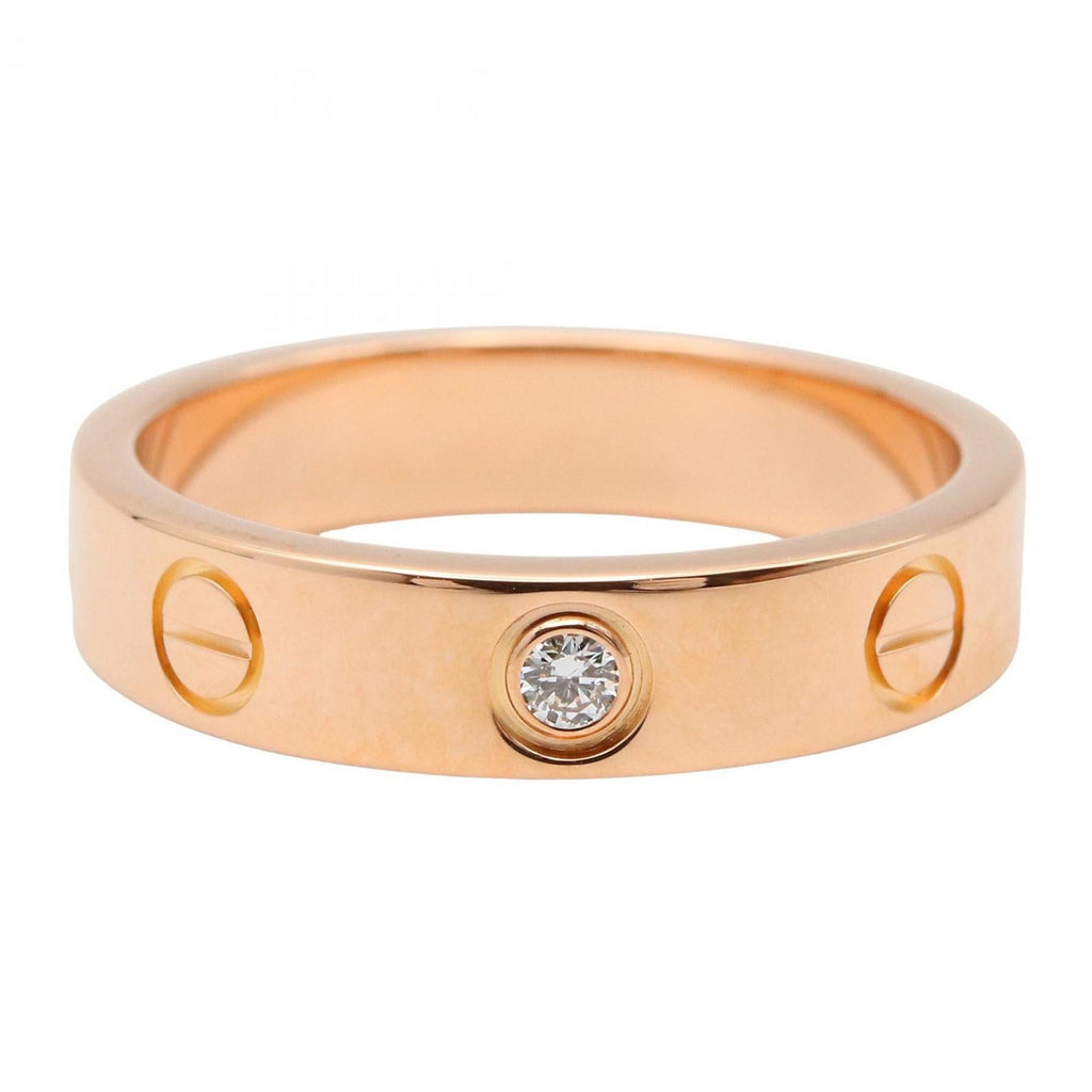 Love Ring 18K Rose Gold Mini with Diamonds