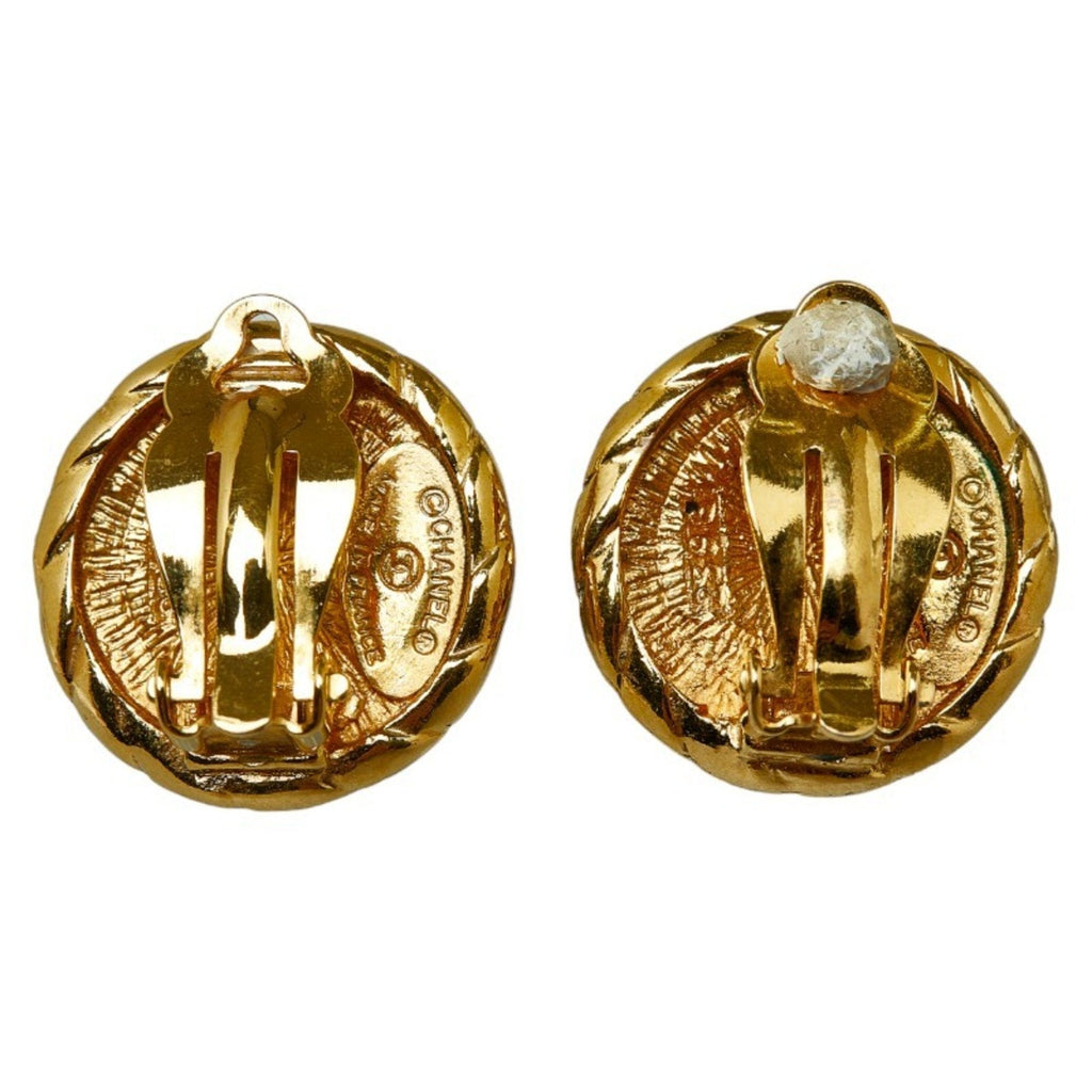 CC Logo Clip-On Earrings Metal Gold-Tone Metal