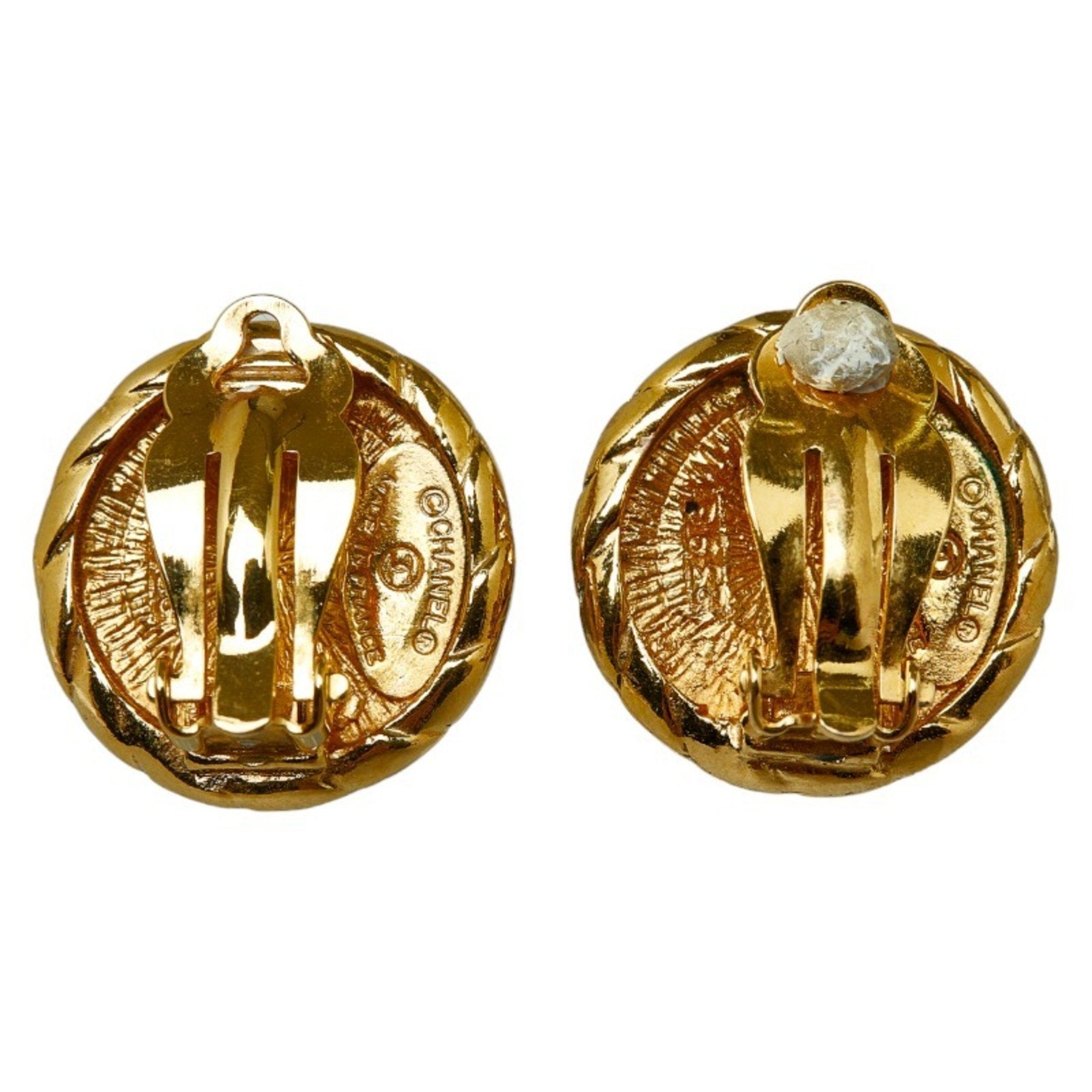 CC Logo Clip-On Earrings Metal Gold-Tone Metal
