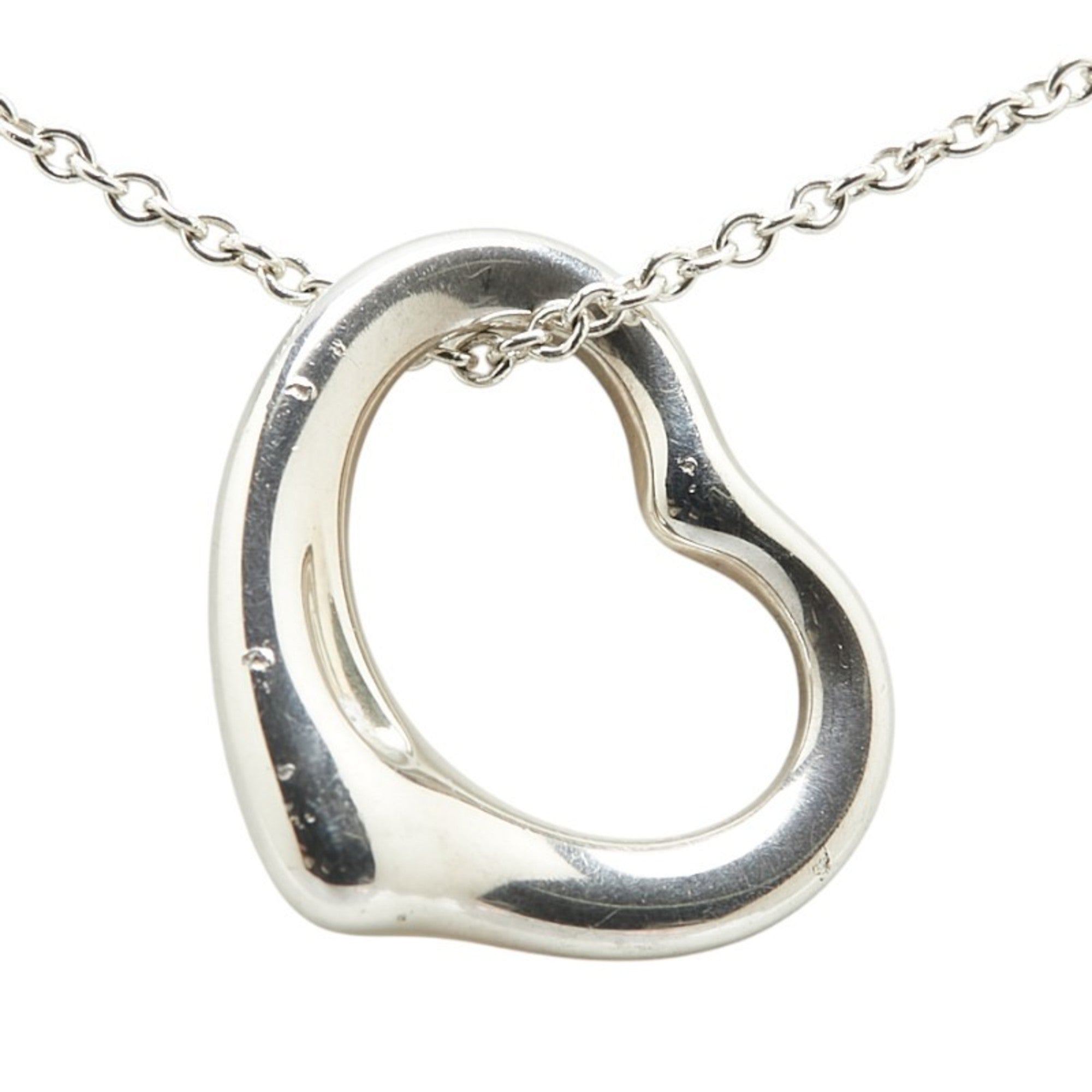 Open Heart Pendant Necklace Sterling Silver