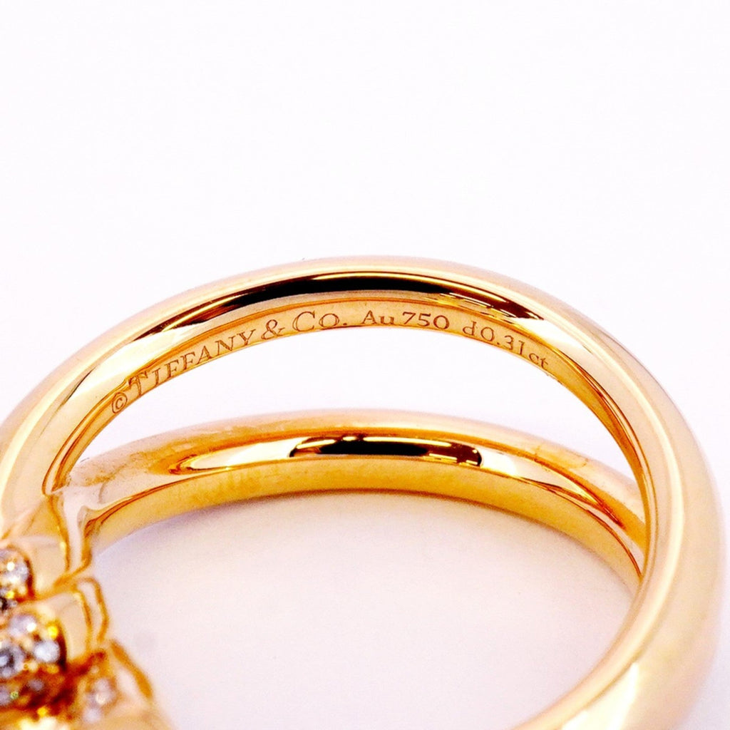 Knot Double Row Ring 18K Rose Gold with Diamond
