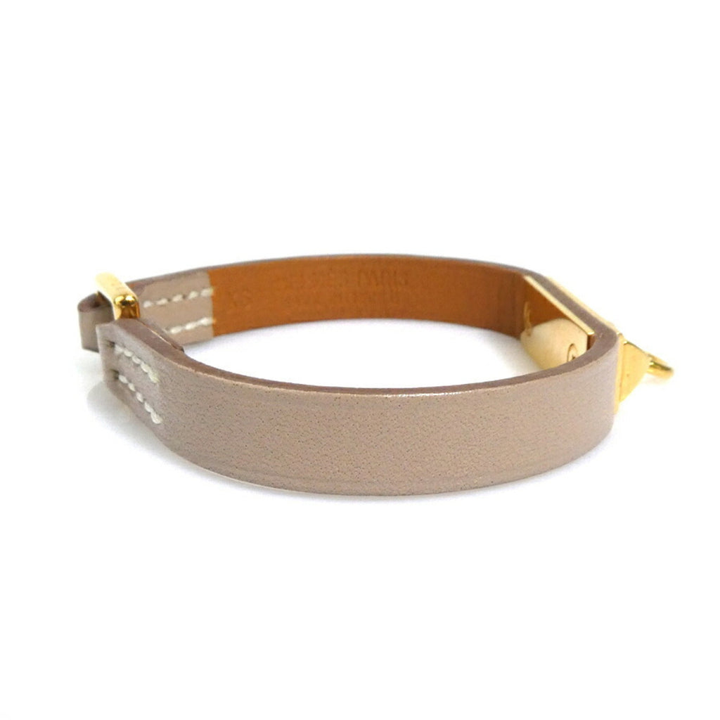 Rival Mini Bracelet Leather and Metal Greige Gold