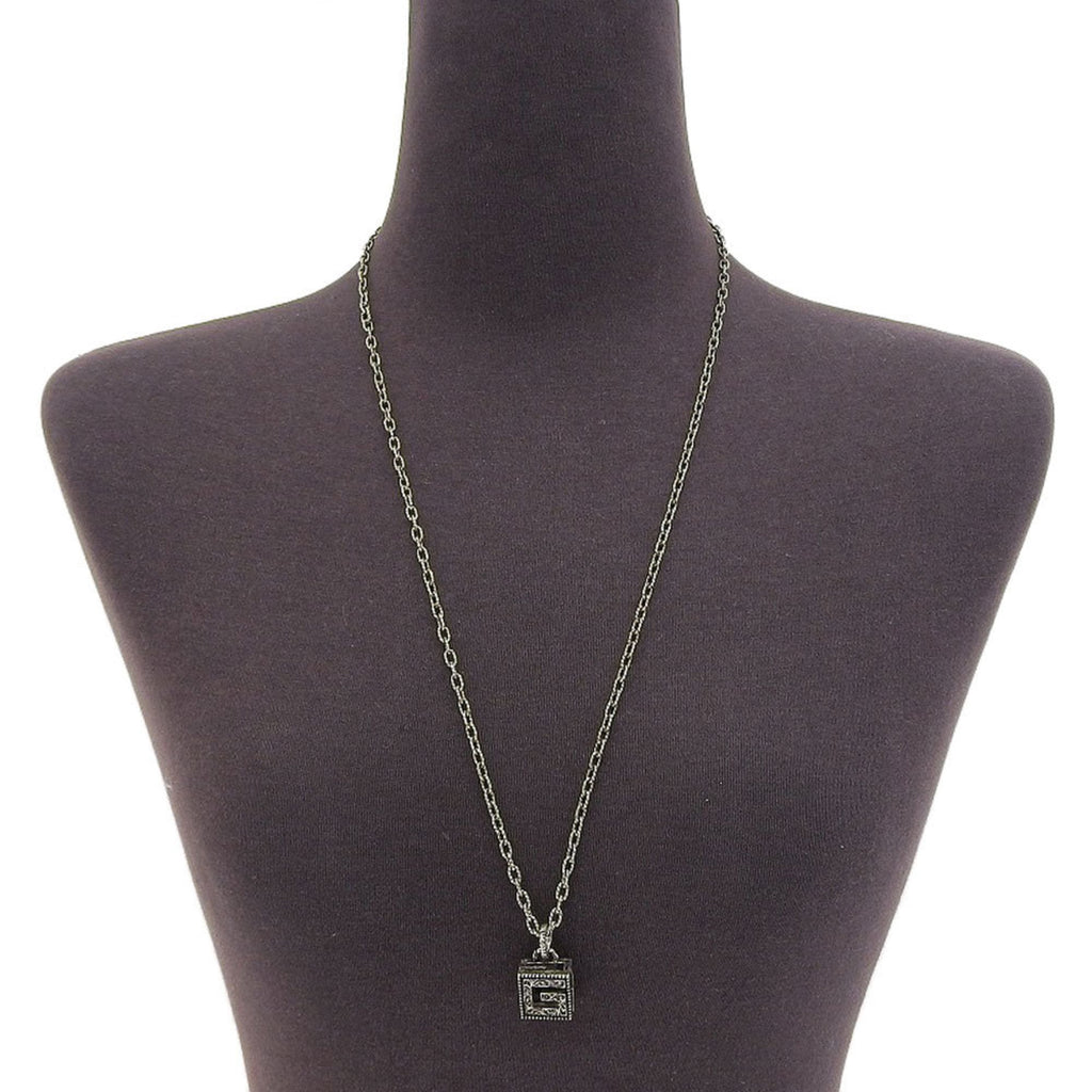 Square G Pendant Necklace Sterling Silver