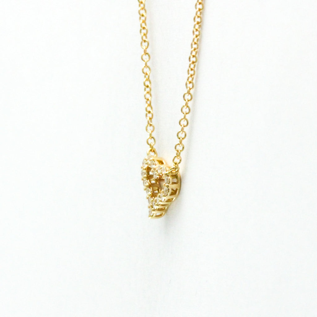 Sentimental Heart Pendant Necklace 18K Rose Gold Mini with Diamond