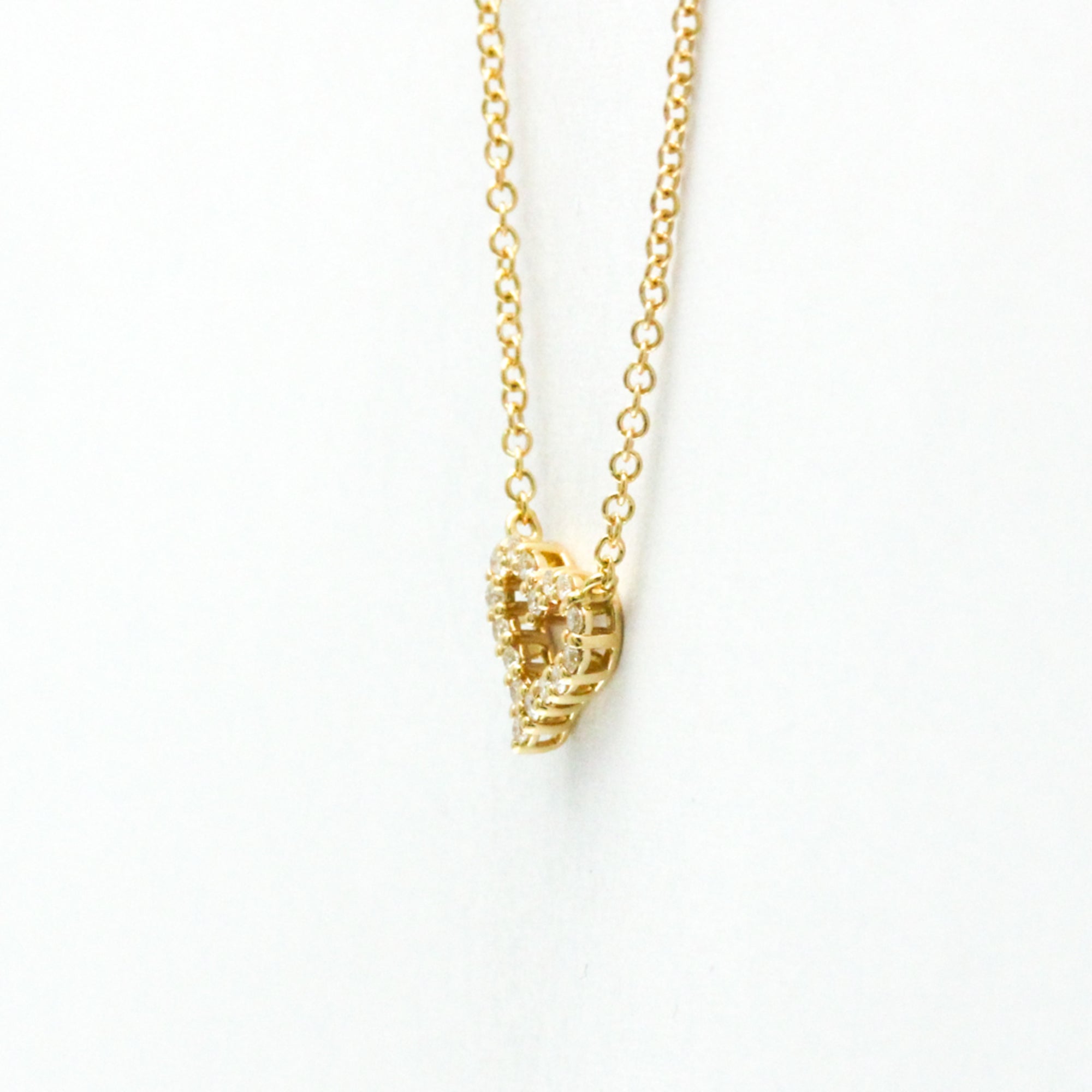 Sentimental Heart Pendant Necklace 18K Rose Gold Mini with Diamond