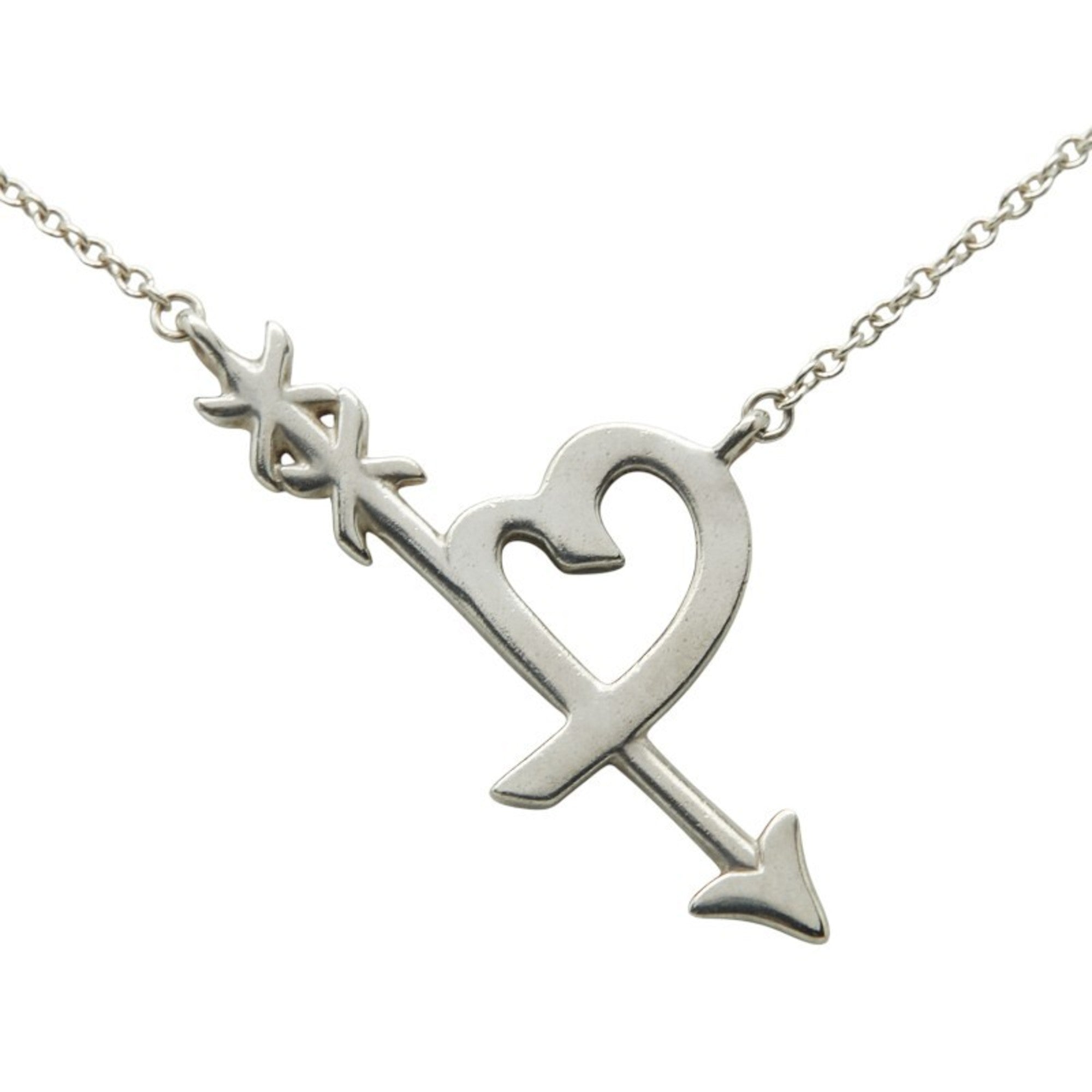 Heart And Arrow Pendant Necklace Sterling Silver