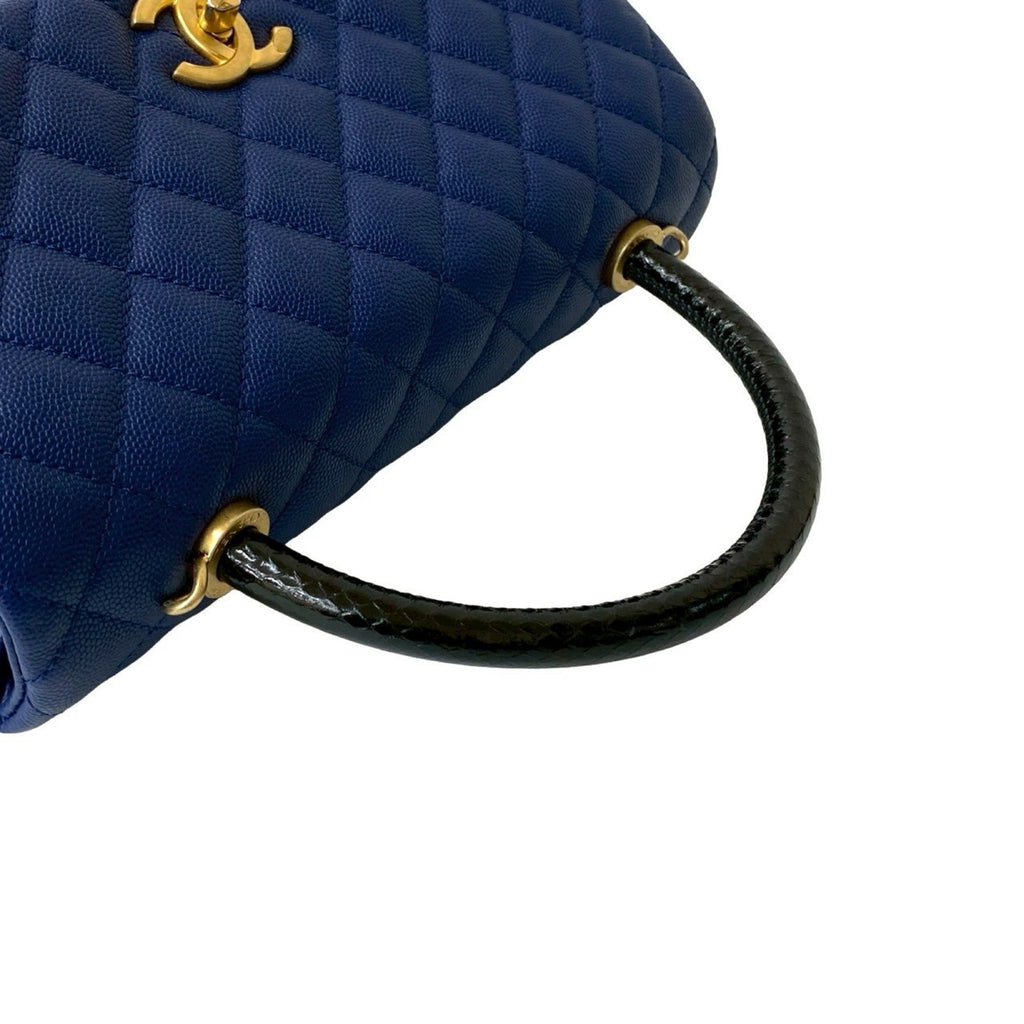 Coco Top Handle Bag Quilted Caviar Small