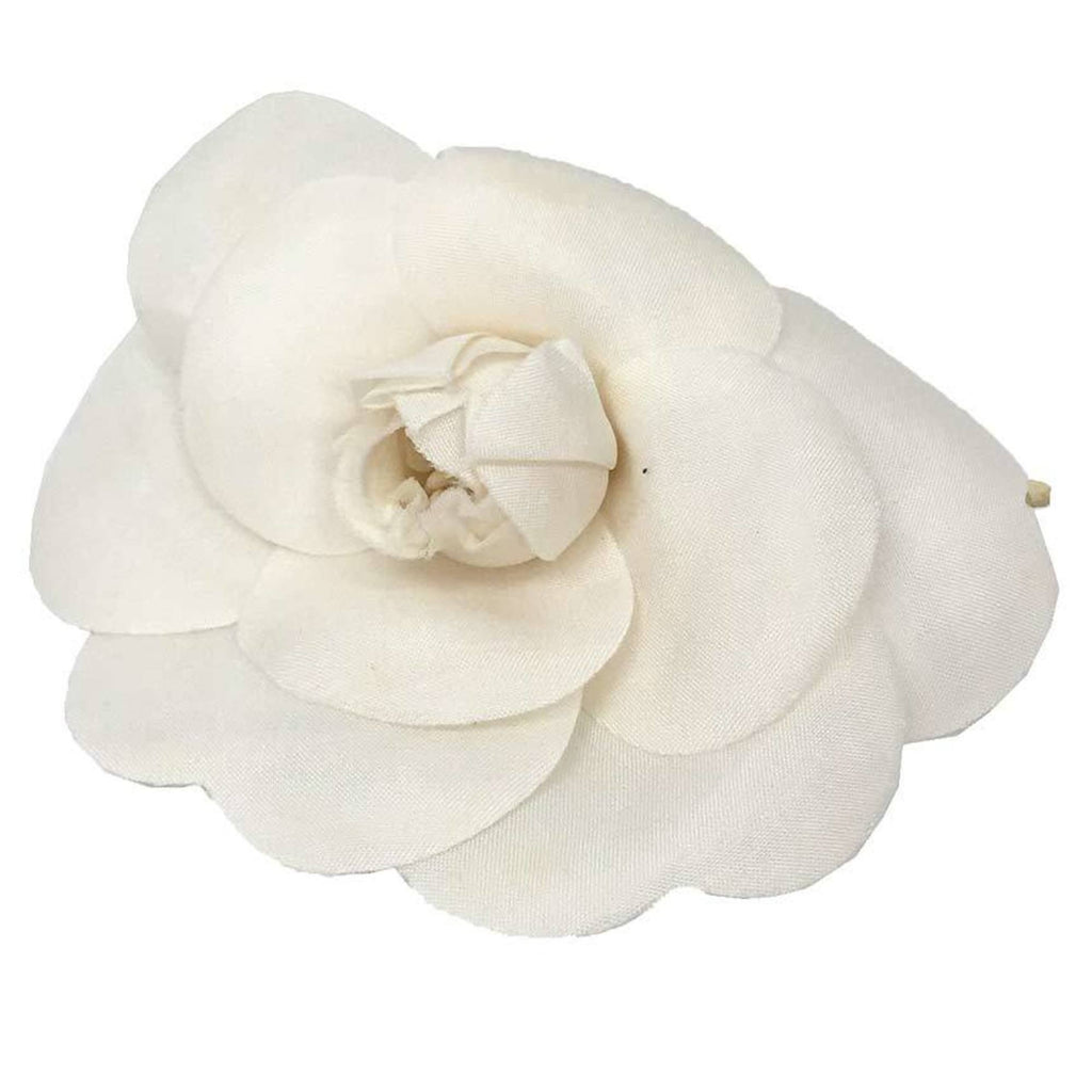 Camellia Corsage Brooch Metal White