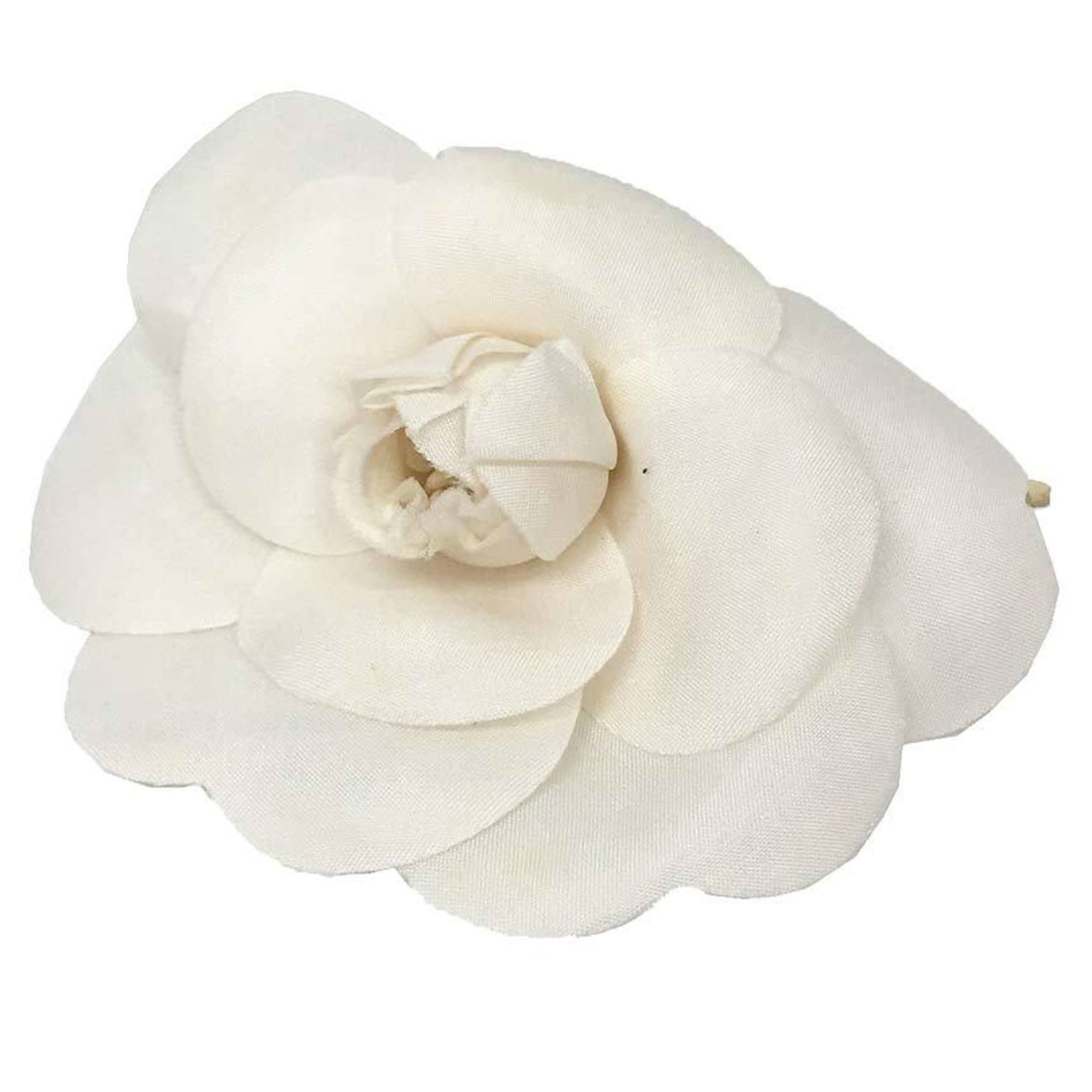 Camellia Corsage Brooch Metal White
