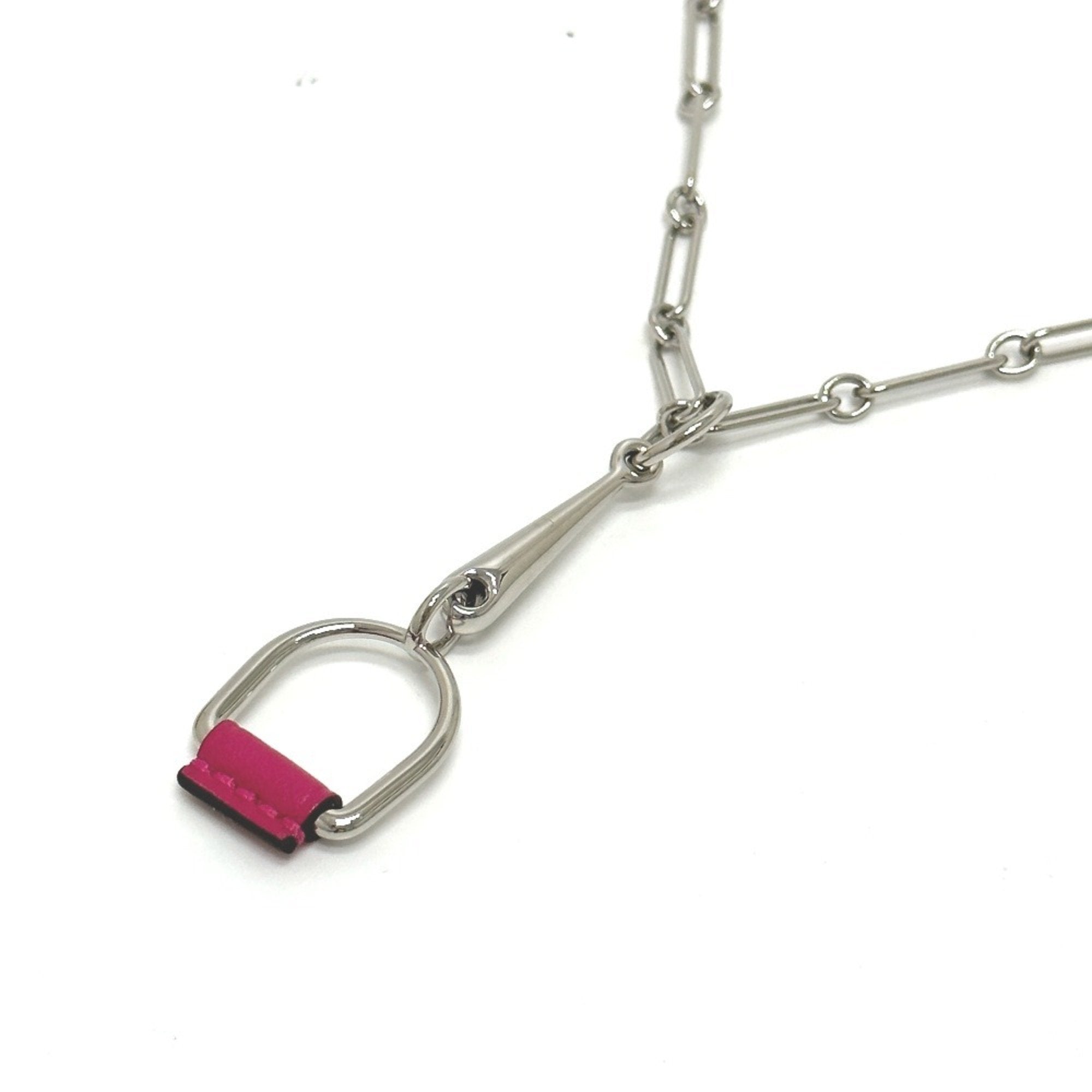 Heritage Eskettle Pendant Necklace Swift Leather Silver Mini
