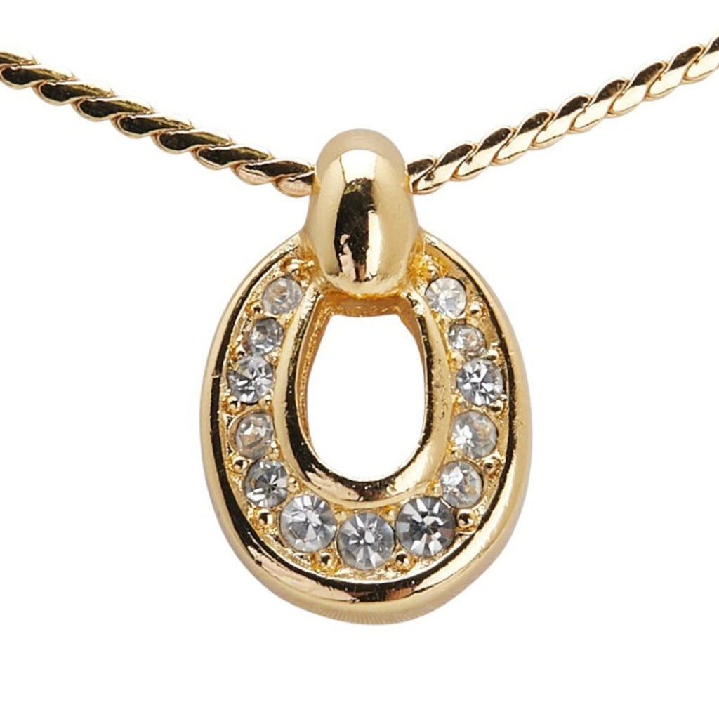 Earrings Rhinestone Gold-Tone Metal