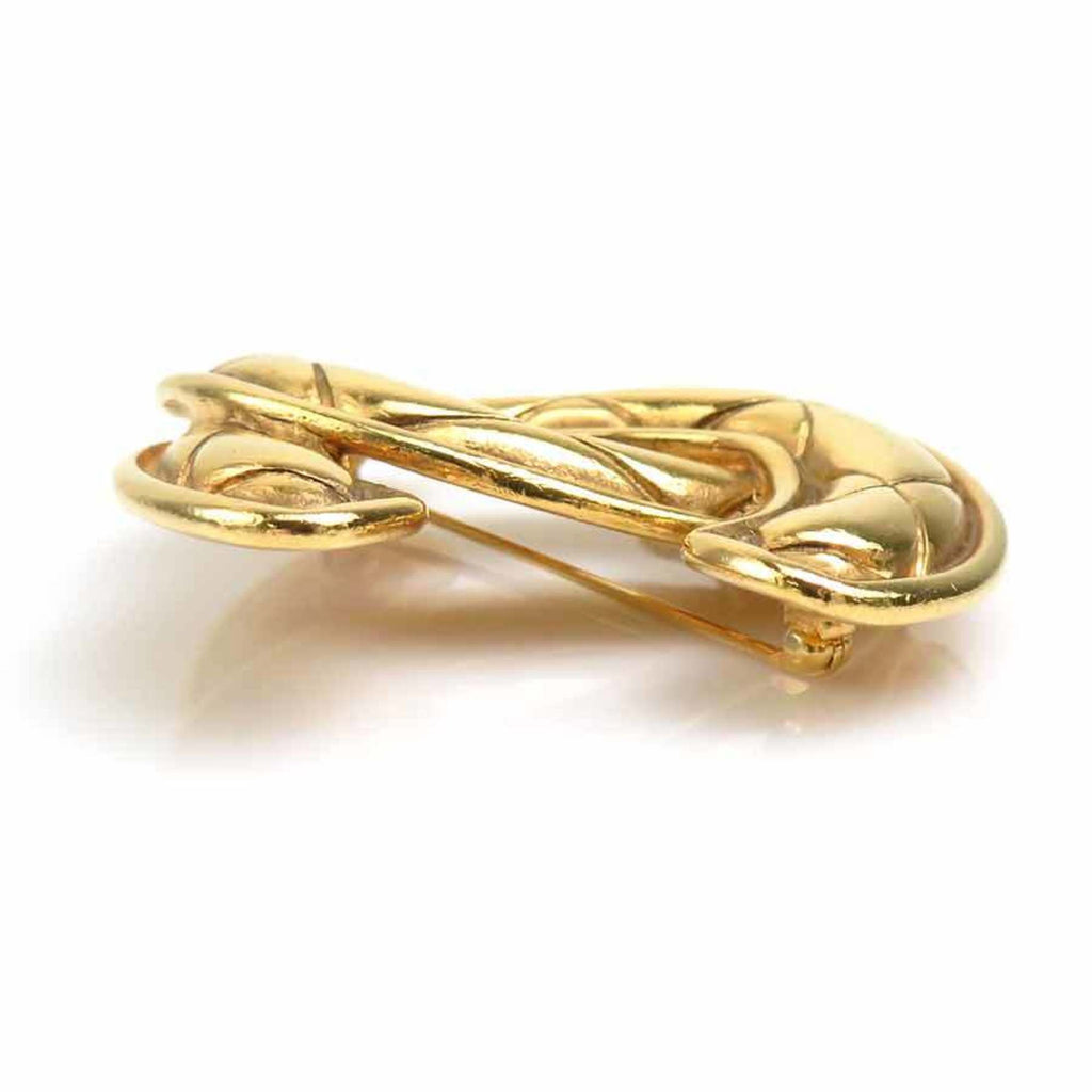 CC Logo Brooch Gold-Tone Metal