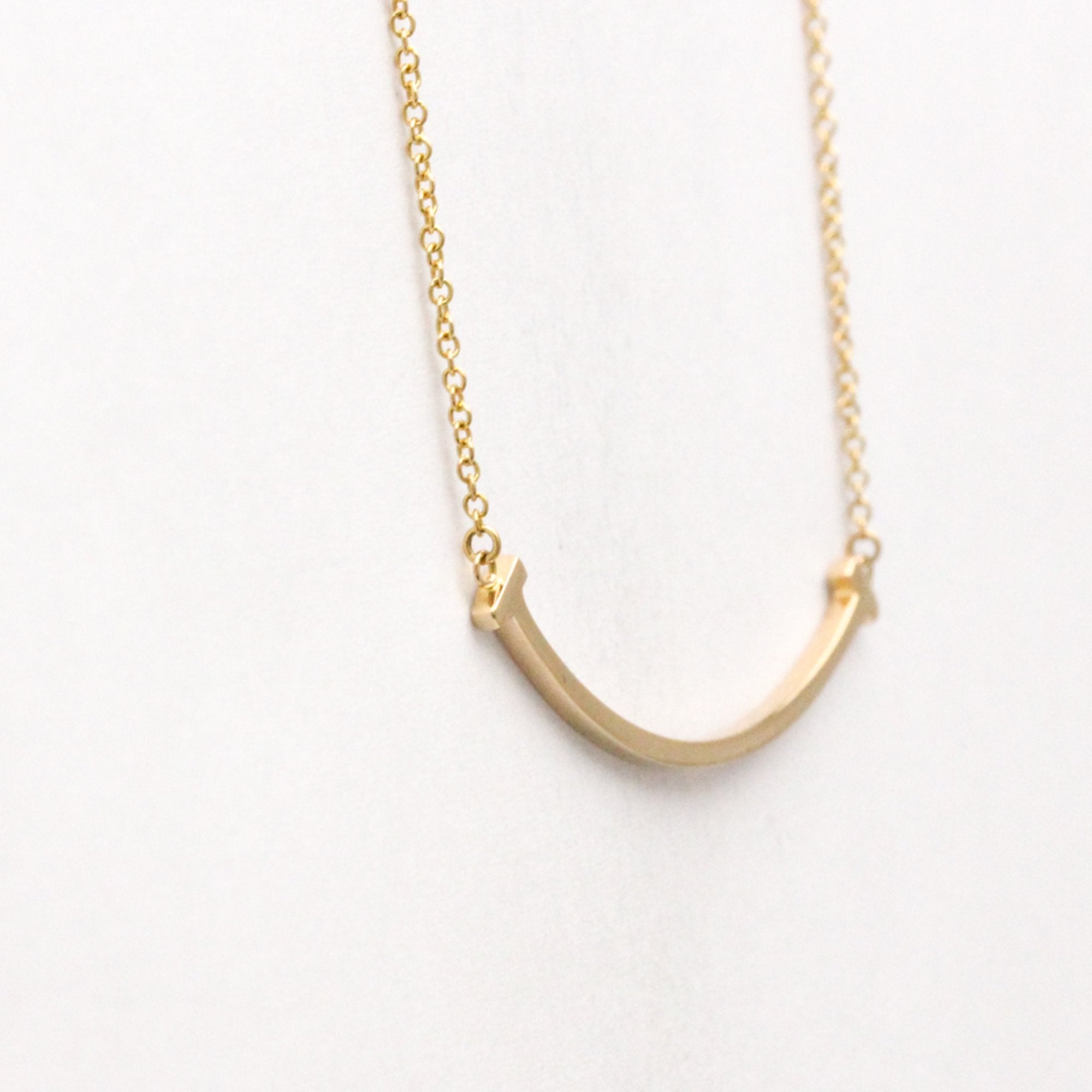 T Smile Pendant Necklace 18K Rose Gold
